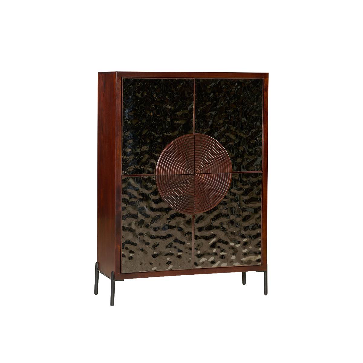 Buffet haut en bois de manguier et en métal NAYELI bois foncé, MADE IN MEUBLES
