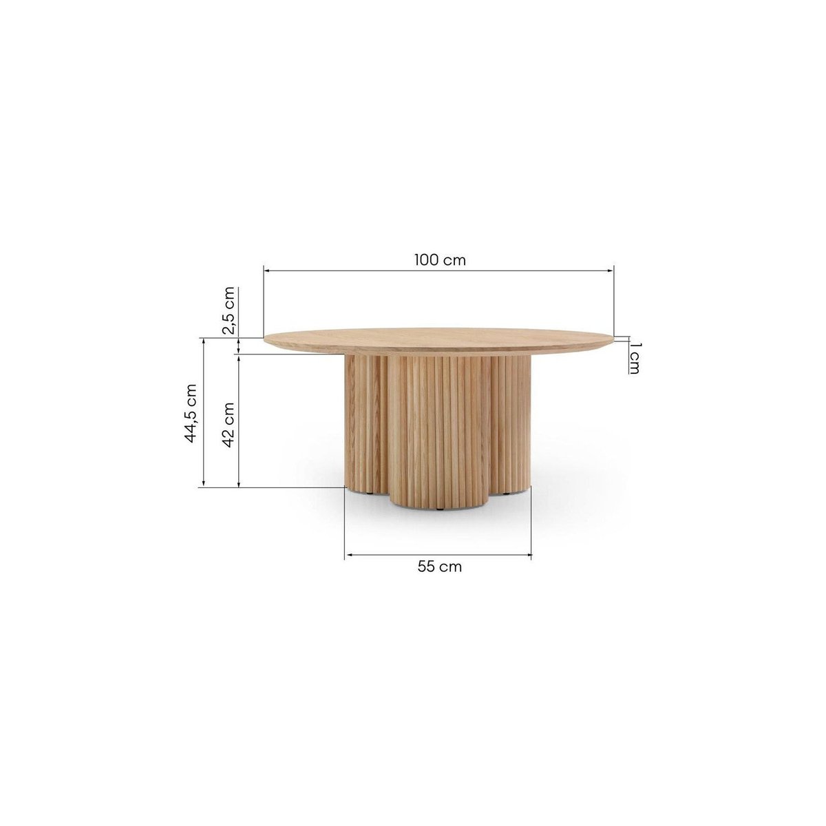 Table basse ronde collection NAORA II chêne naturel, RECOLLECTION