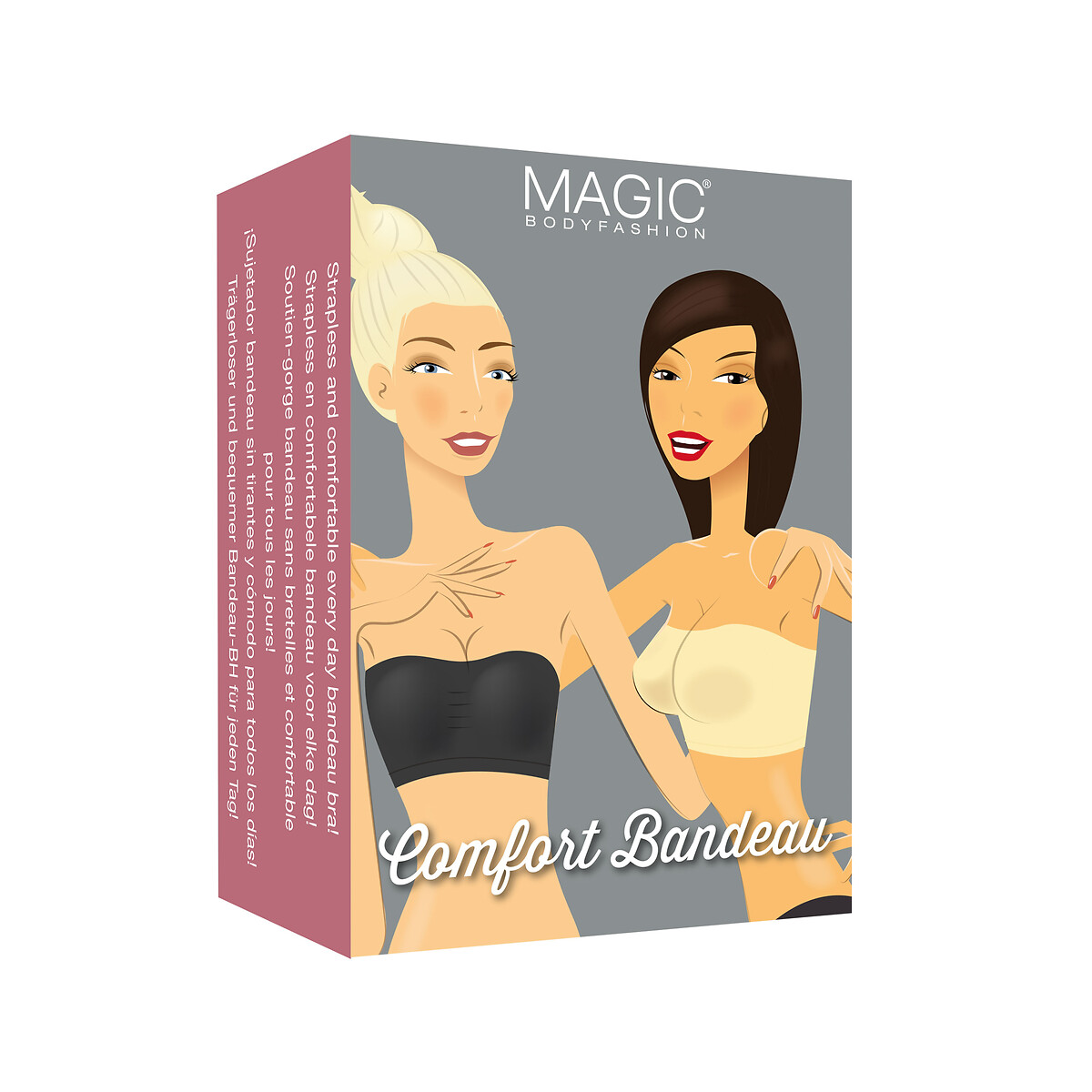 Soutien-gorge bandeau push-up blanc, MAGIC BODYFASHION