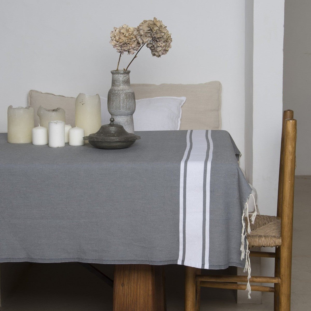Nappe coton ST TROPEZ gris moyen, FEBRONIE