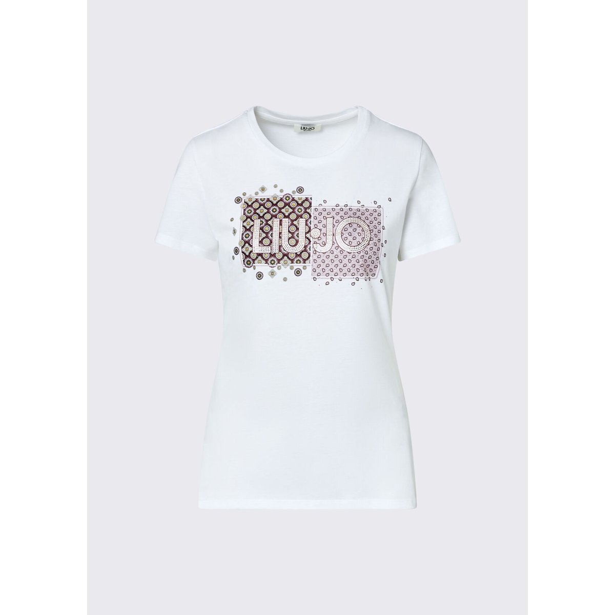 T-shirt avec logo blanc et rouge, LIU JO