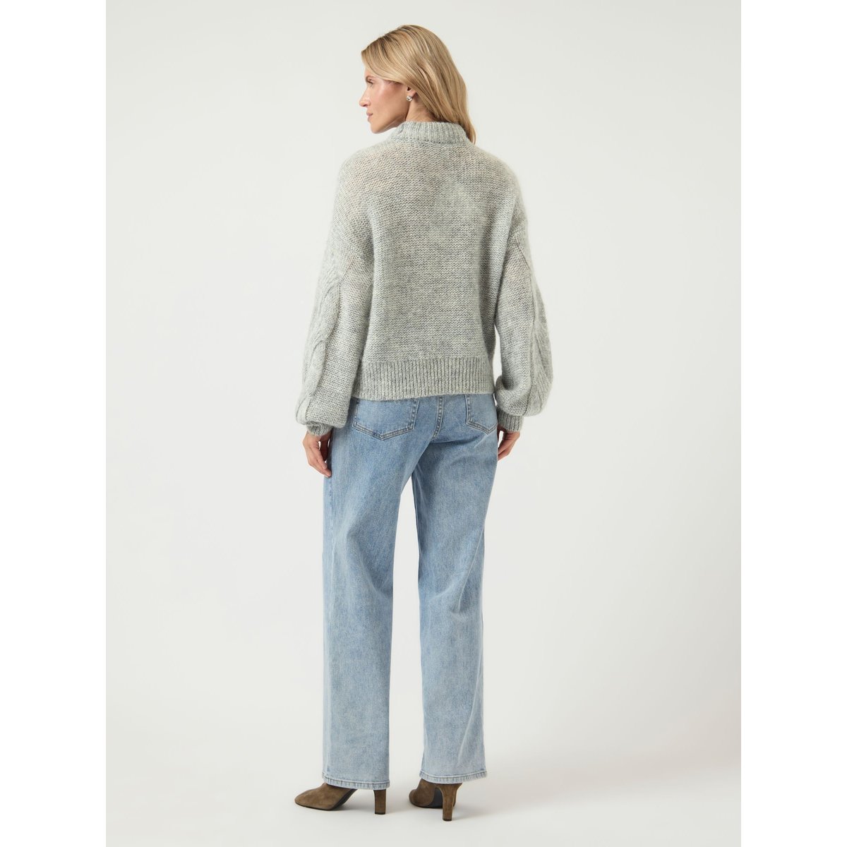 Pull En Maille gris - light grey melange, YAS