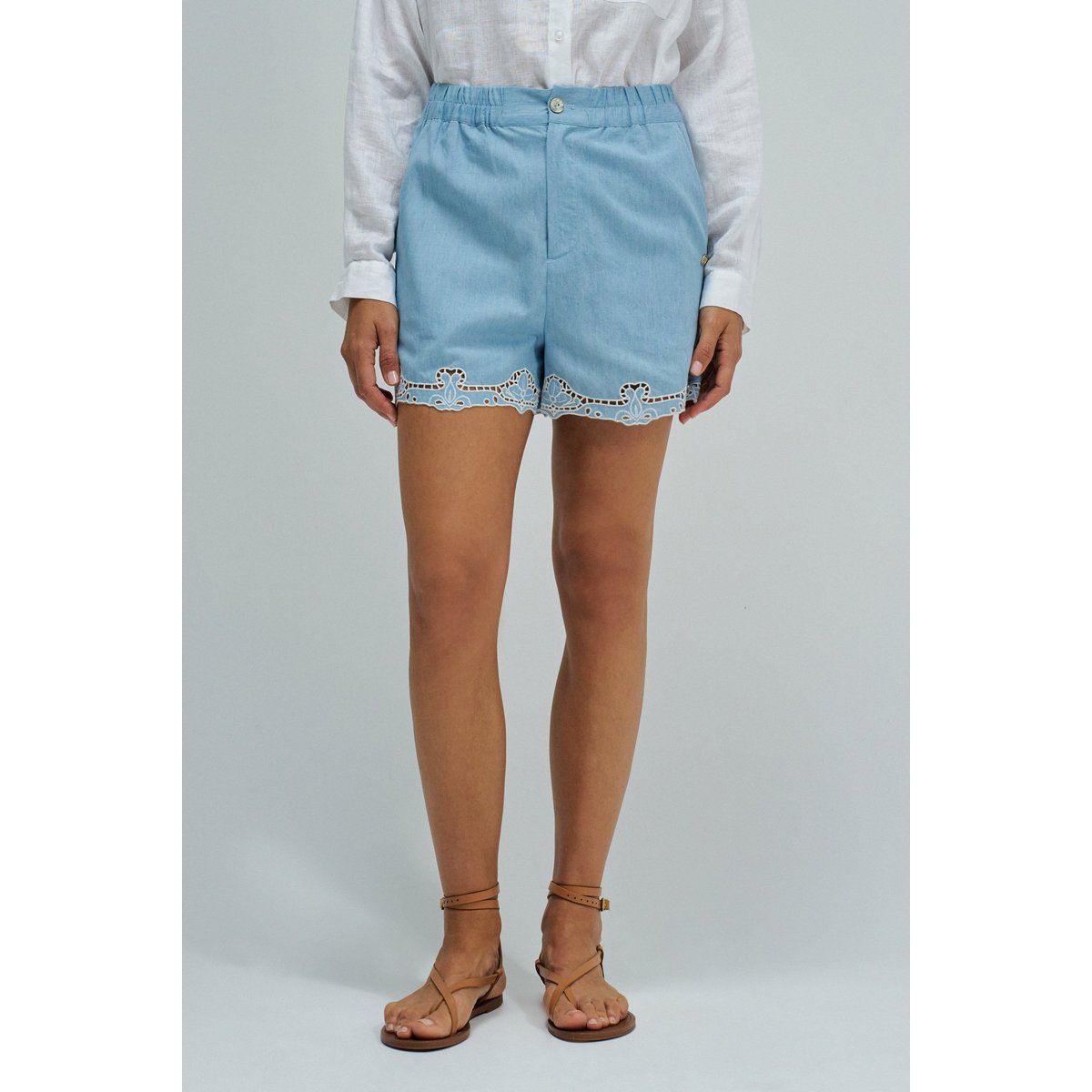 SHORTS AVEC BRODERIES bleu turquoise, SALSA JEANS