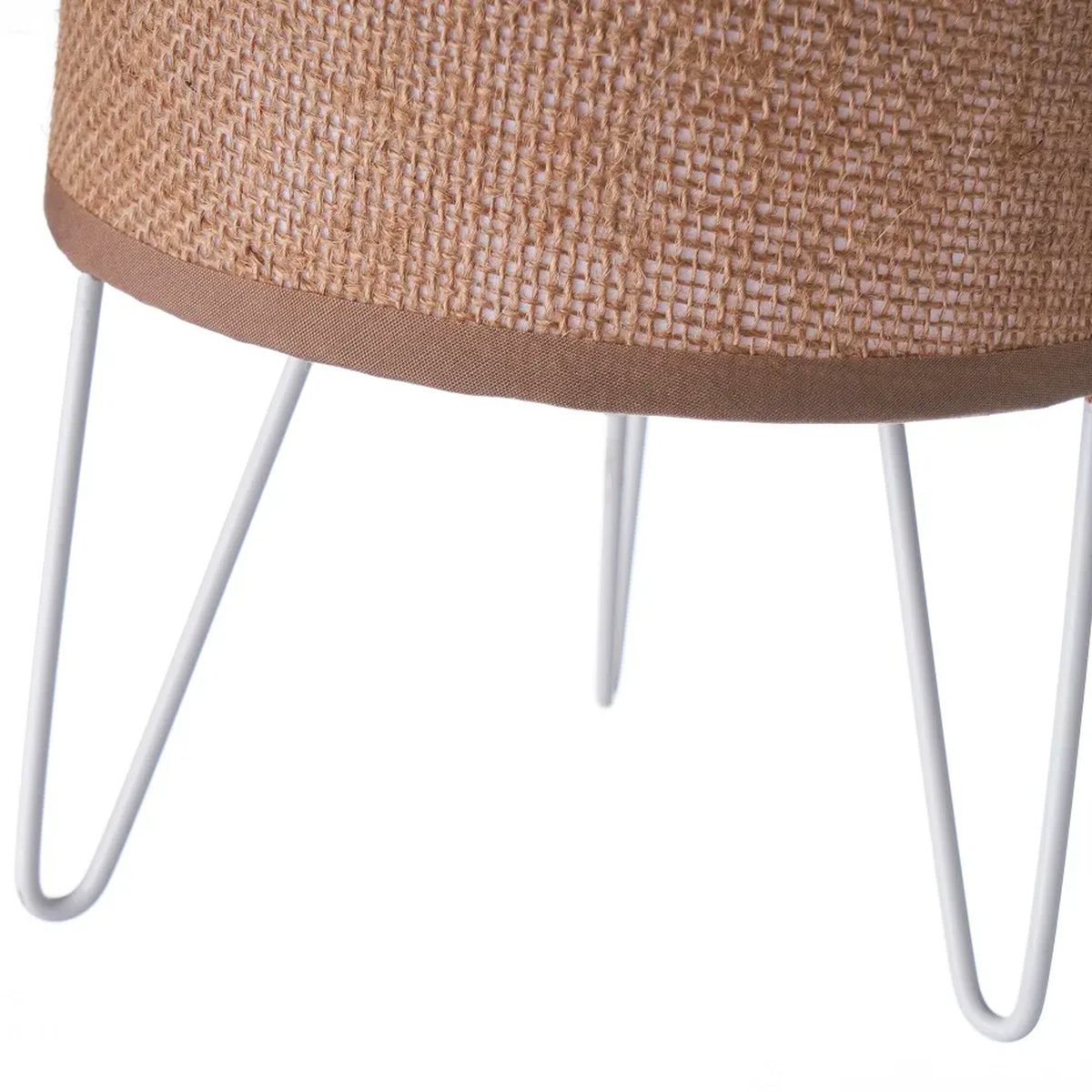 Lampe à poser métal blanc et abat-jour marron 15x15x30cm marron, WADIGA