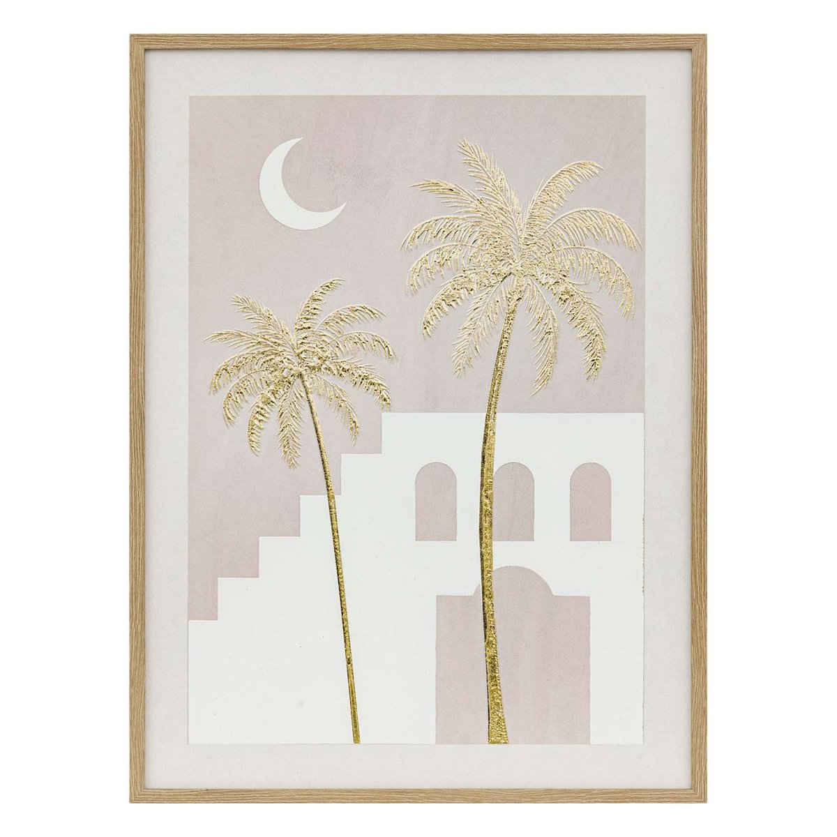 Toile imprimée encadrée MELINDA beige, ATMOSPHERA