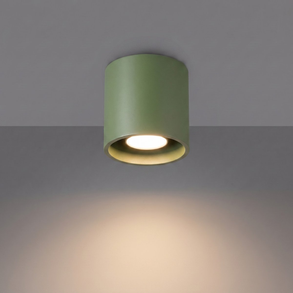 Plafonnier Aluminium Vert Olive GU10 1 Orbis vert olive, EDEN