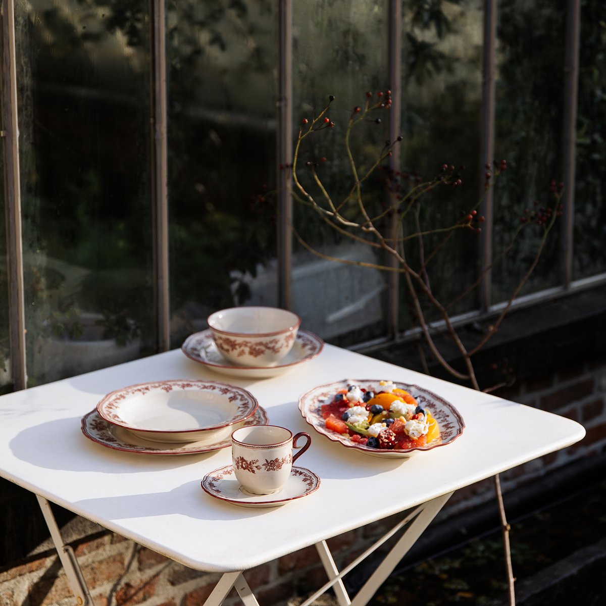 Lot de 4 assiette creuses CYRIL rouge, SP COLLECTION