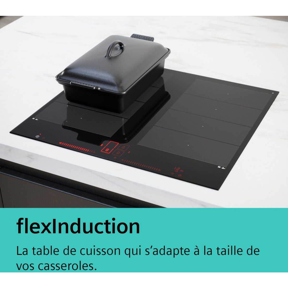 Domino induction EX375FXB1E iQ700 Flex Induction noir, SIEMENS