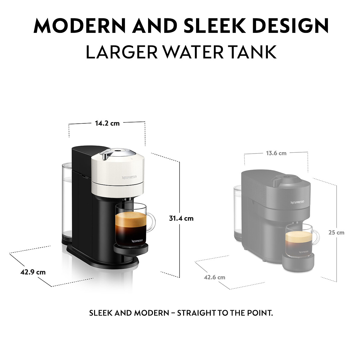 Nespresso by De'longhi Vertuo Next Coffee Pod Machine white, NESPRESSO