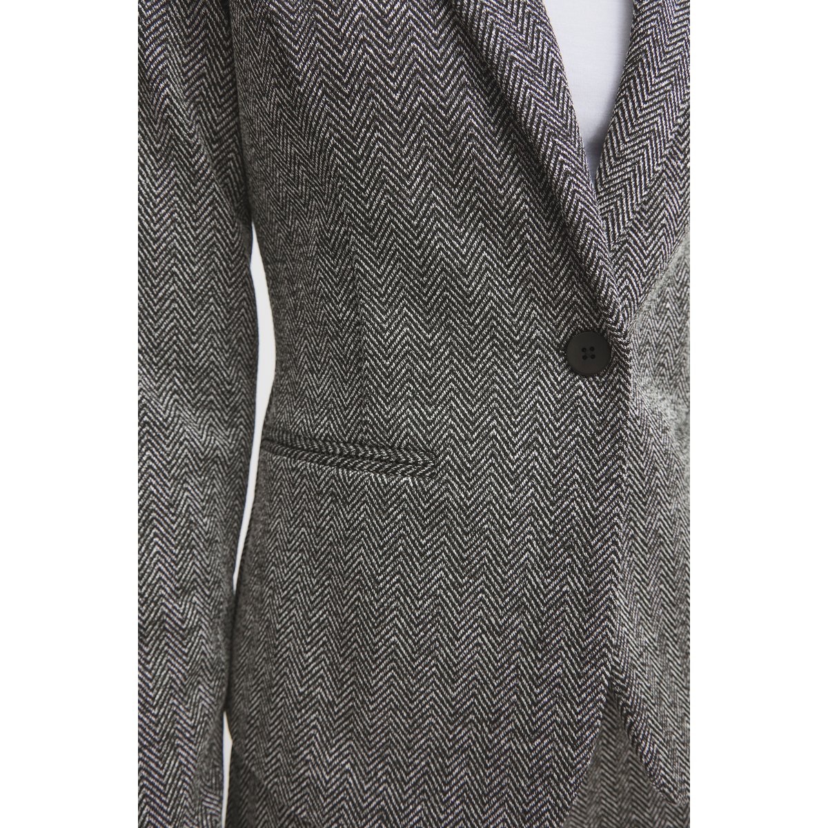 Blazer noir blanc black/white herringbone, ICHI