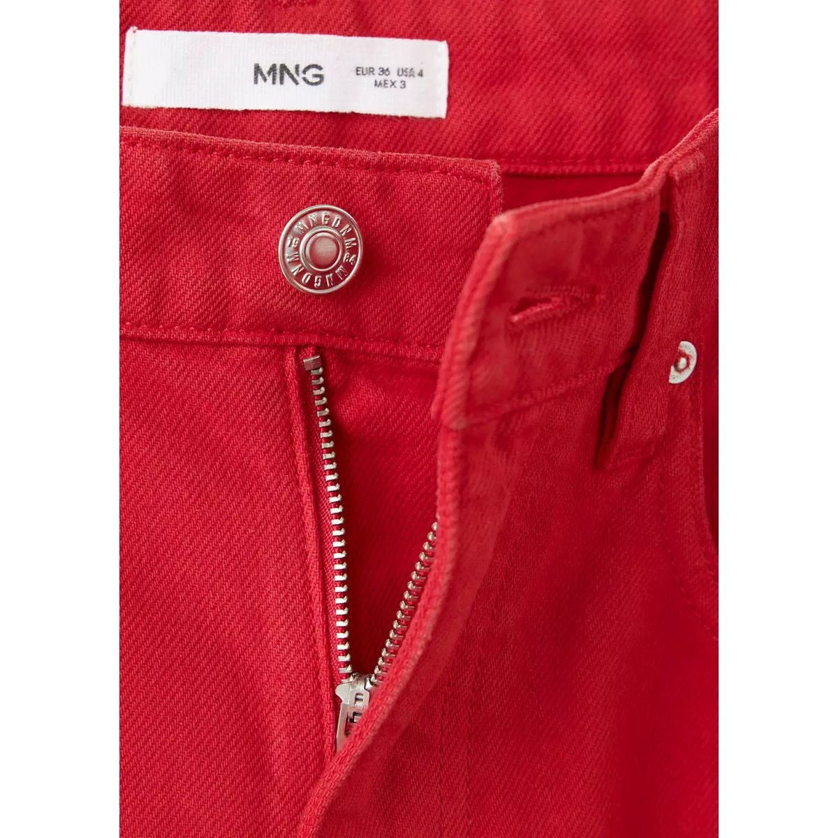 Jean droit coton rouge, MANGO