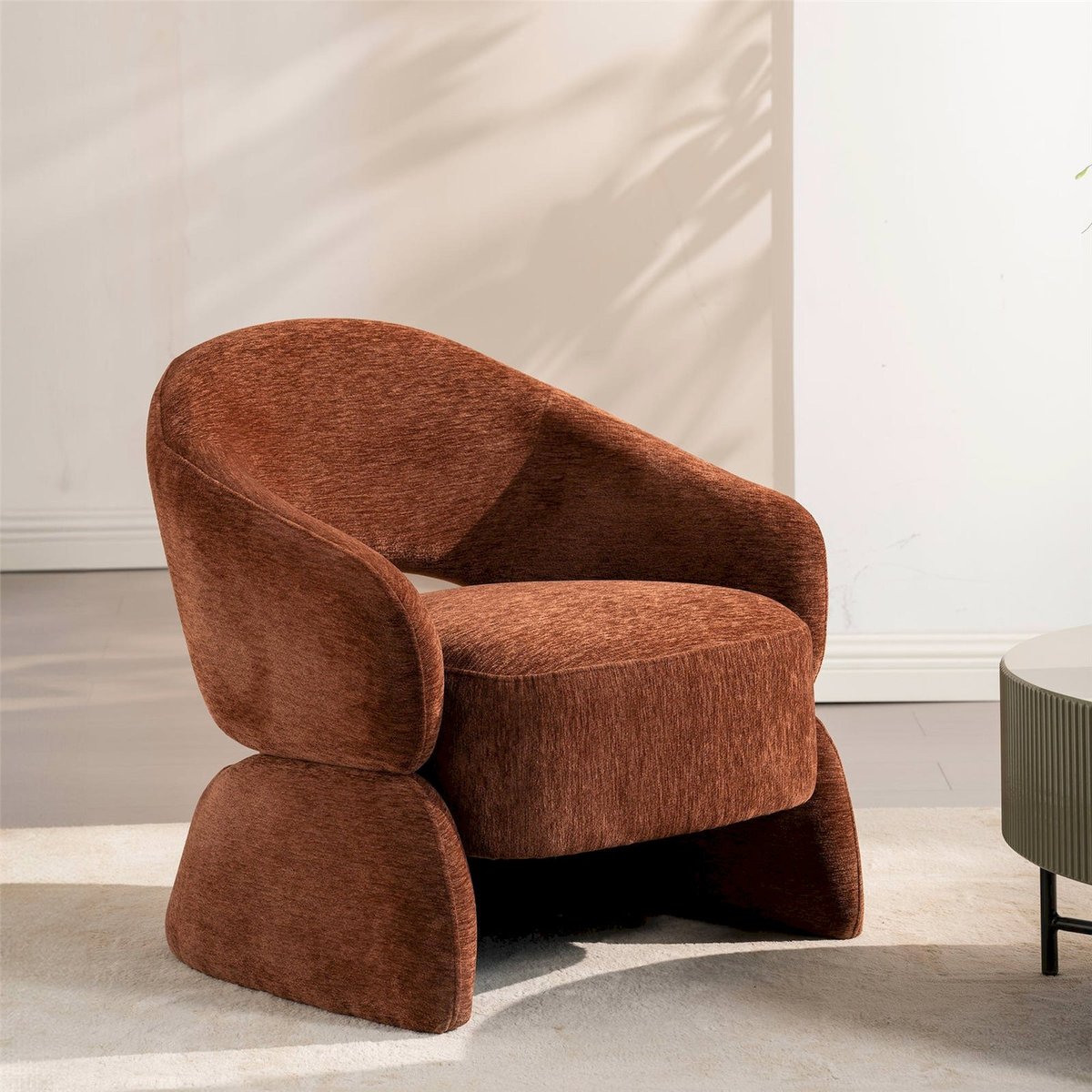 Fauteuil club enveloppant collection TERNNY terracotta cuivré, RECOLLECTION