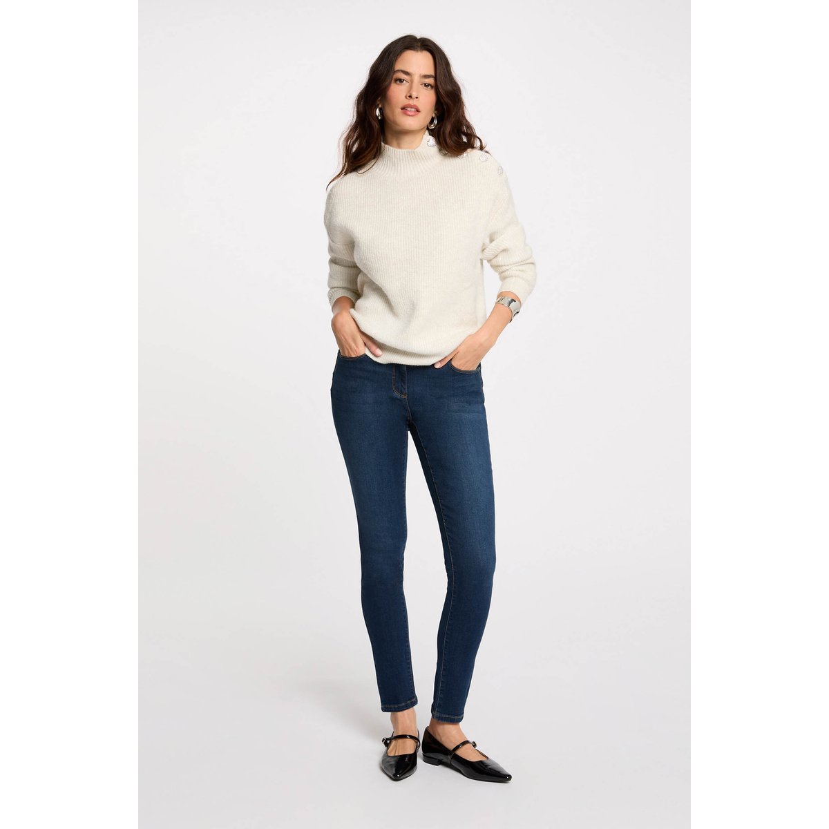 Jeans slim taille standard jean brut, MORGAN