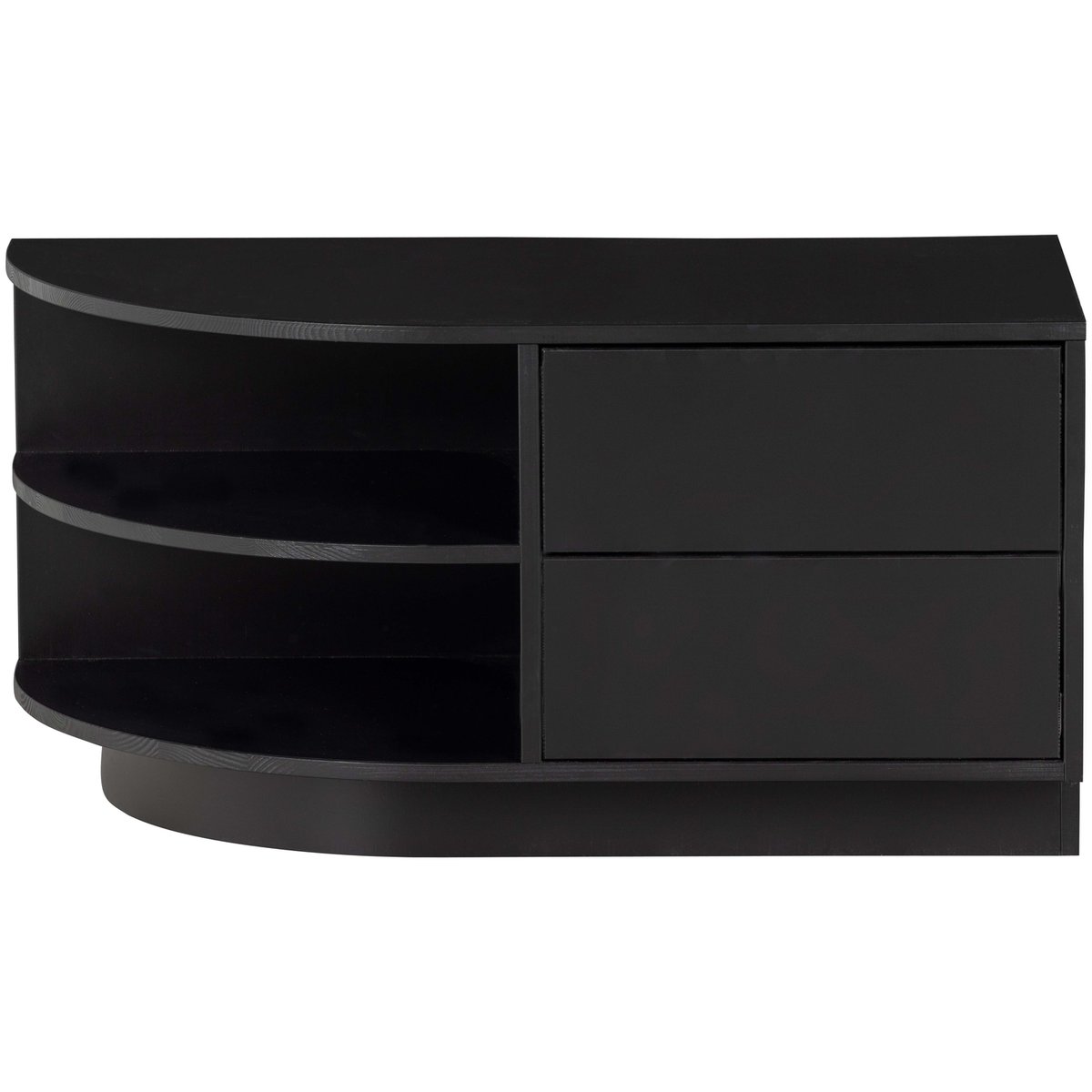 Meuble TV 2 tiroirs en bois L78cm- FINCA noir, WOOOD