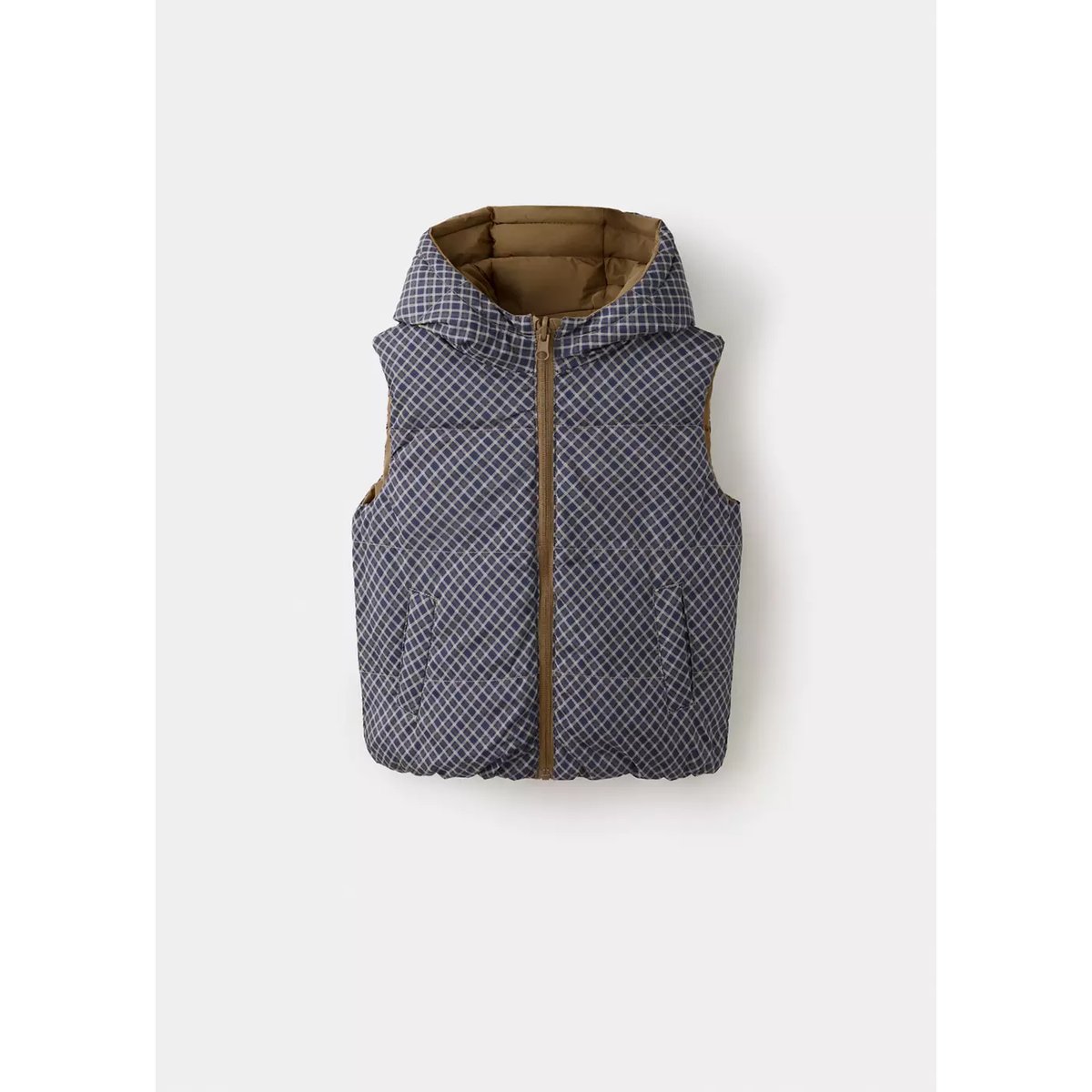 Gilet réversible à capuche bleu marine, MANGO BABY