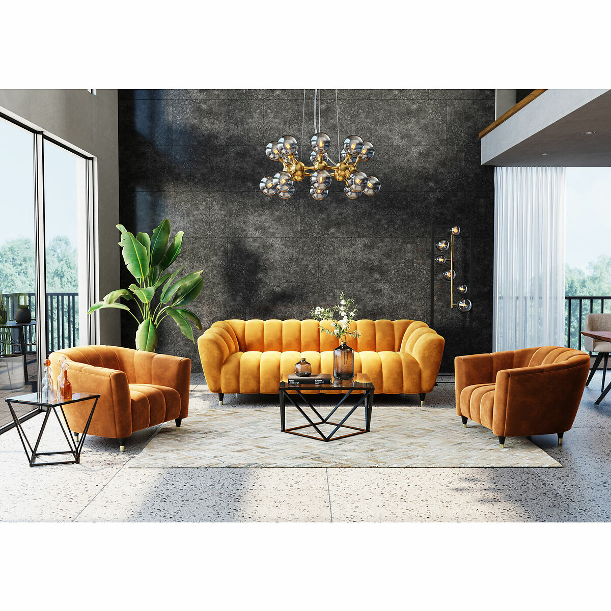 Hängeleuchte Atomic Balls Brass Ø74cm silberfarben, KARE DESIGN