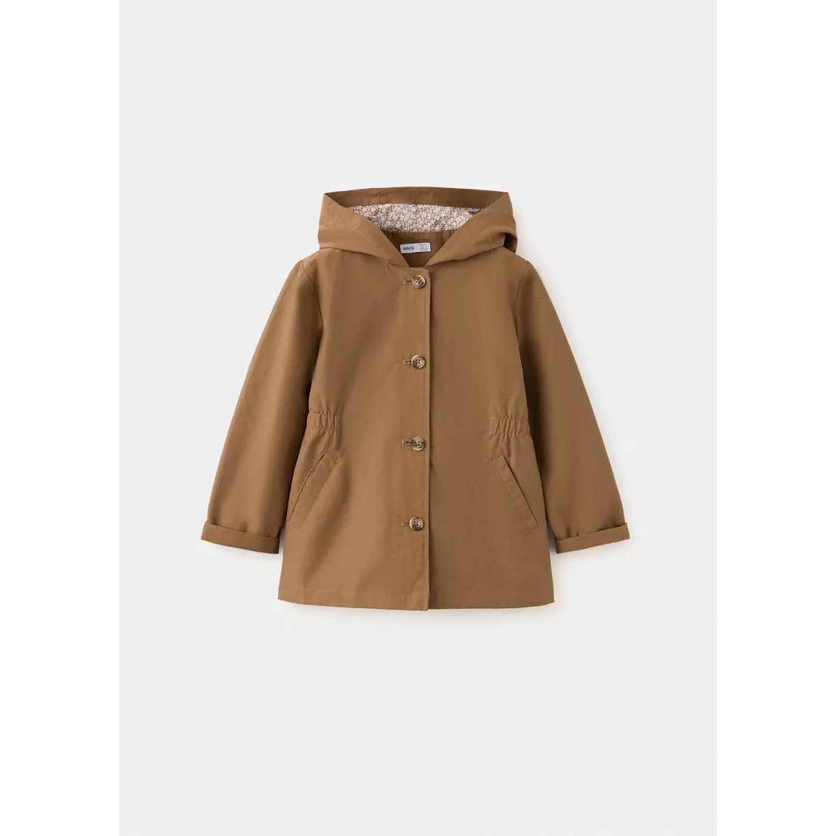 Trench taille froncée rouge-orangé, MANGO BABY
