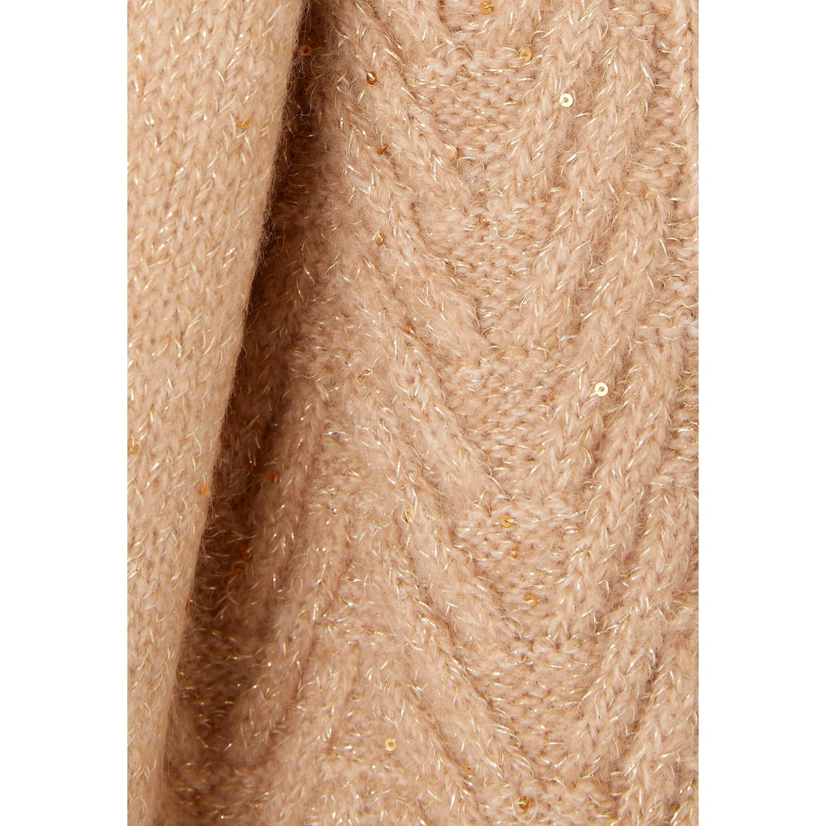 Echarpe torsadée avec laine marron beige chiné, DAMART