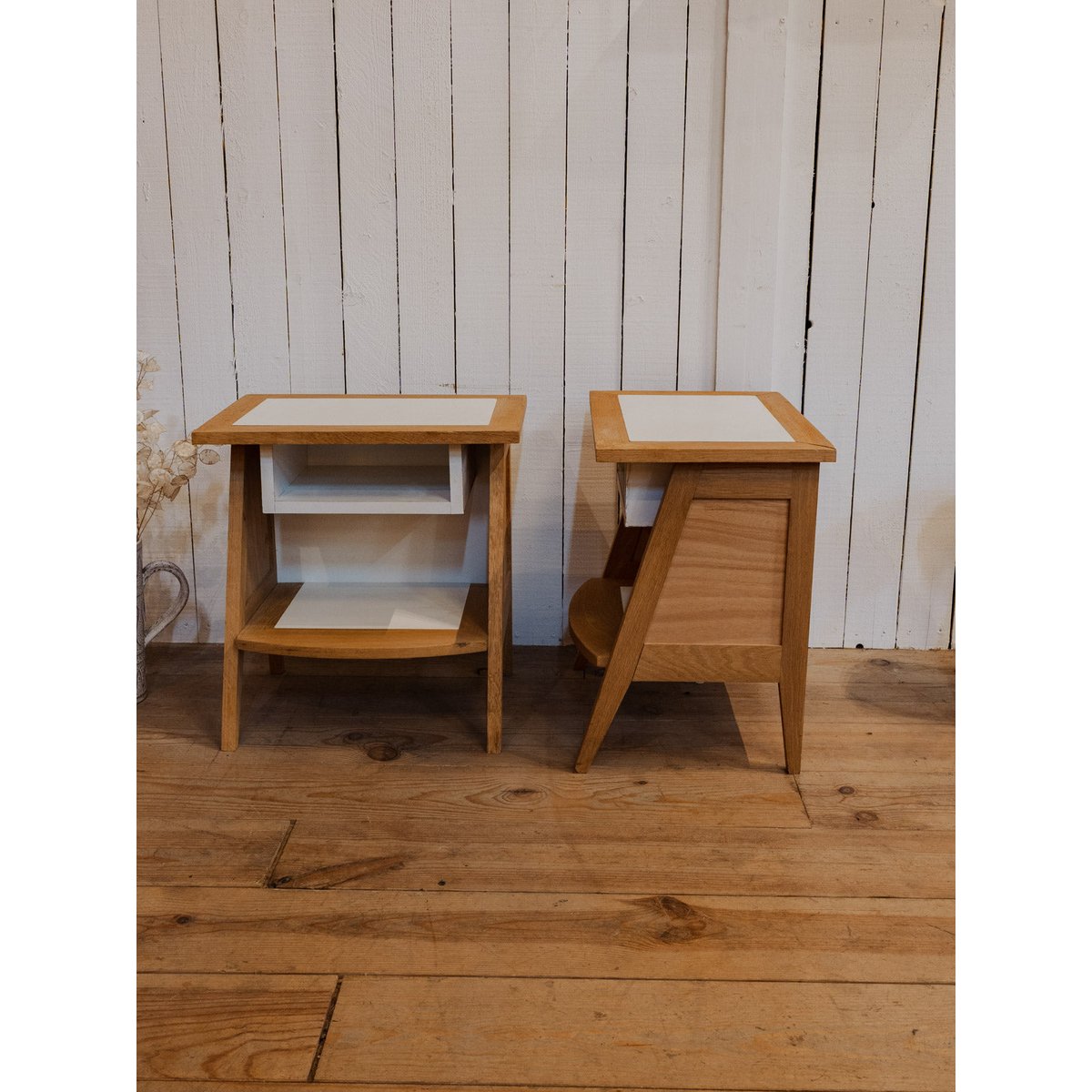 Paire de tables de chevet en bois Maïa N°1471 - Bon état bois clair, DEBONGOUT