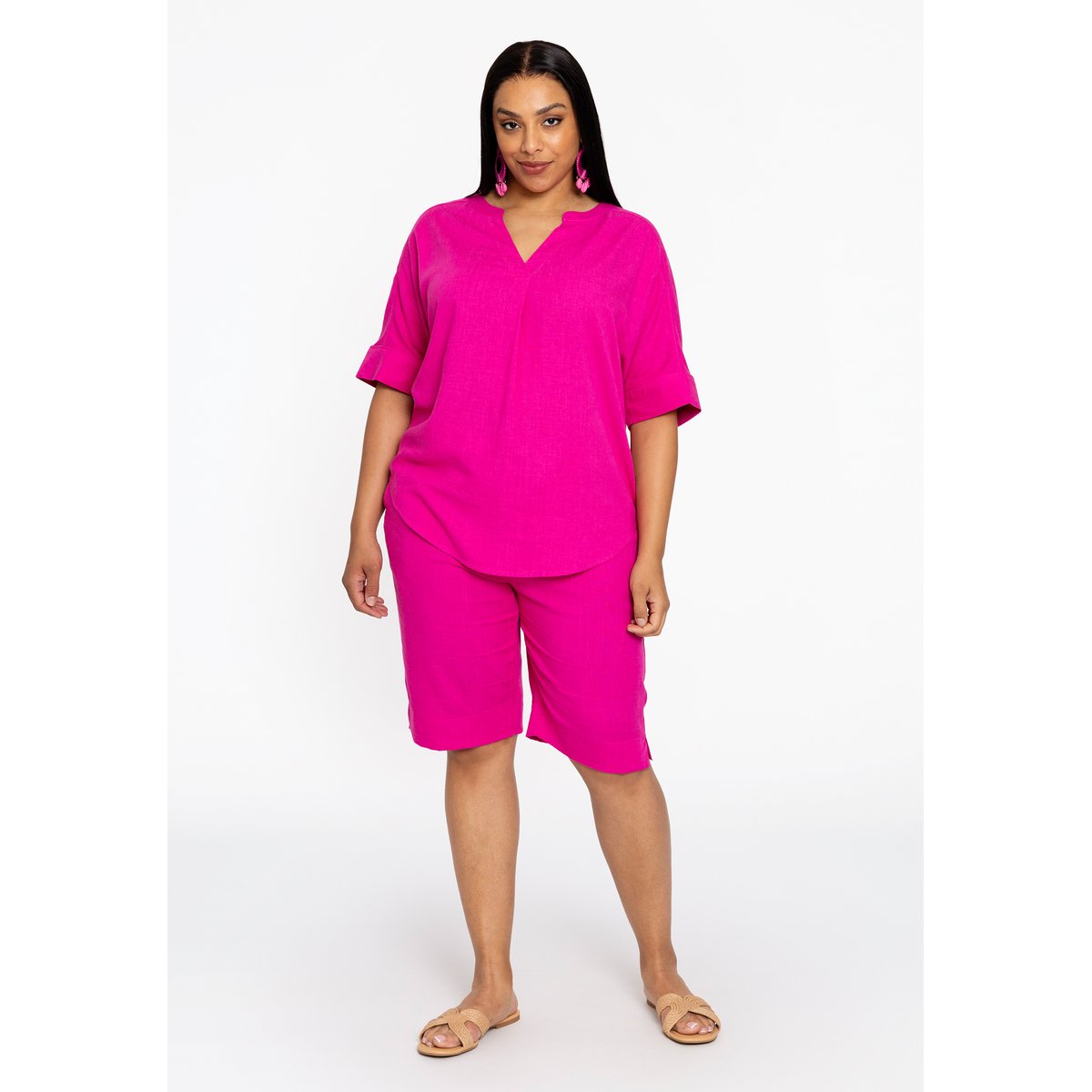 Tunique avec manches courtes rose, YOEK