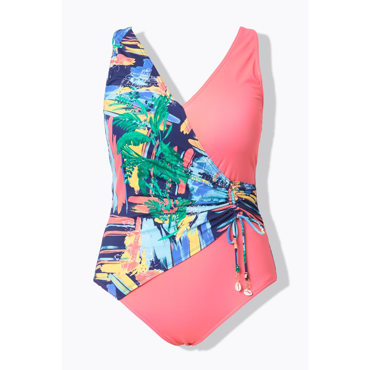 Maillot de bain à bonnets souples. Décolleté corail, ULLA POPKEN