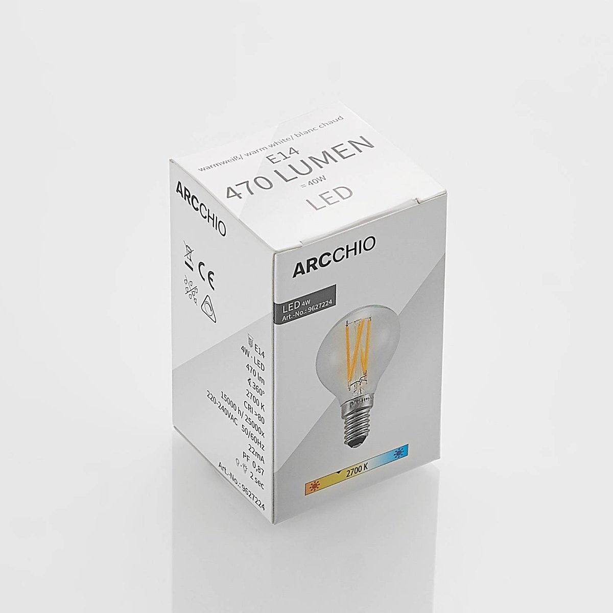 Ampoule E14 en verreLED, E14 4W LED couleur unique, ARCCHIO