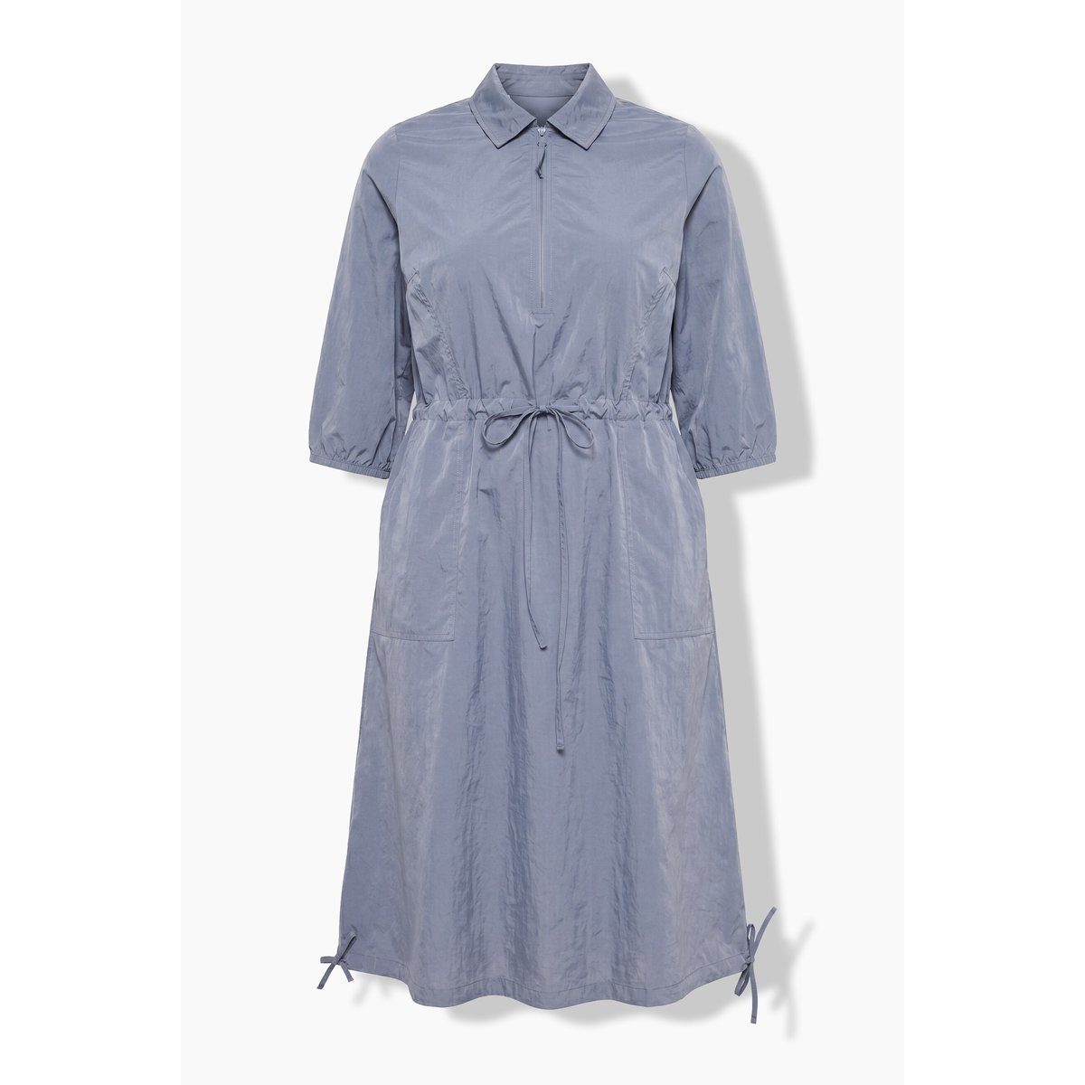 Robe midi avec cordons de serrage gris foncé, ULLA POPKEN