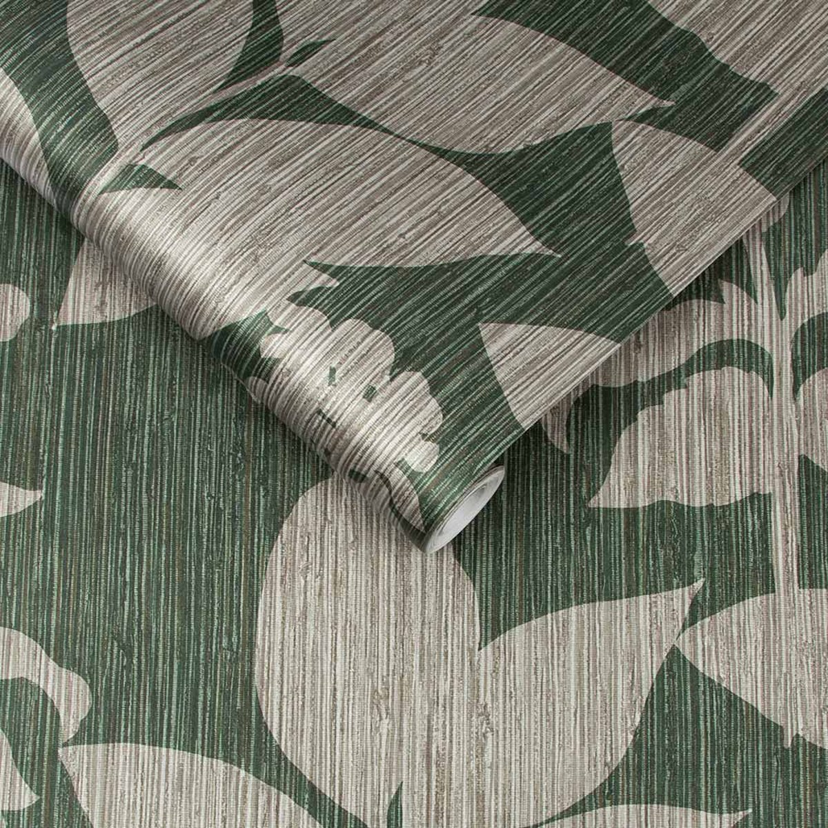 Papier peint Aspen Pine vert, argenté, GRAHAM ET BROWN