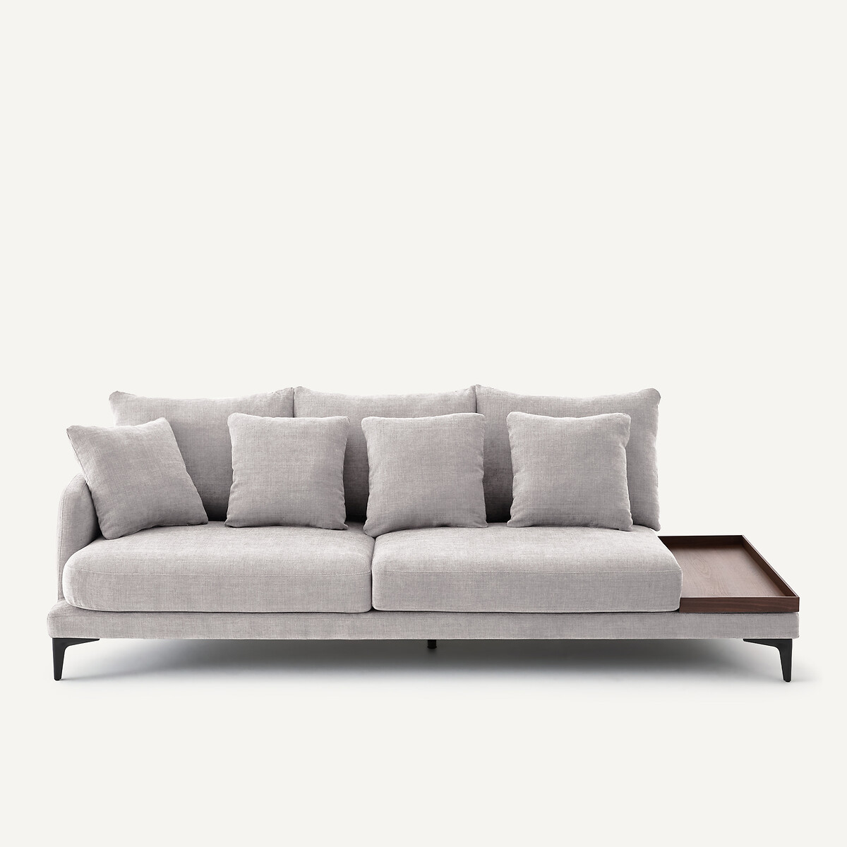 Demi-canapé avec plateau, en polyester et coton, MODERNISTE gris clair, EMMANUEL GALLINA X AM.PM
