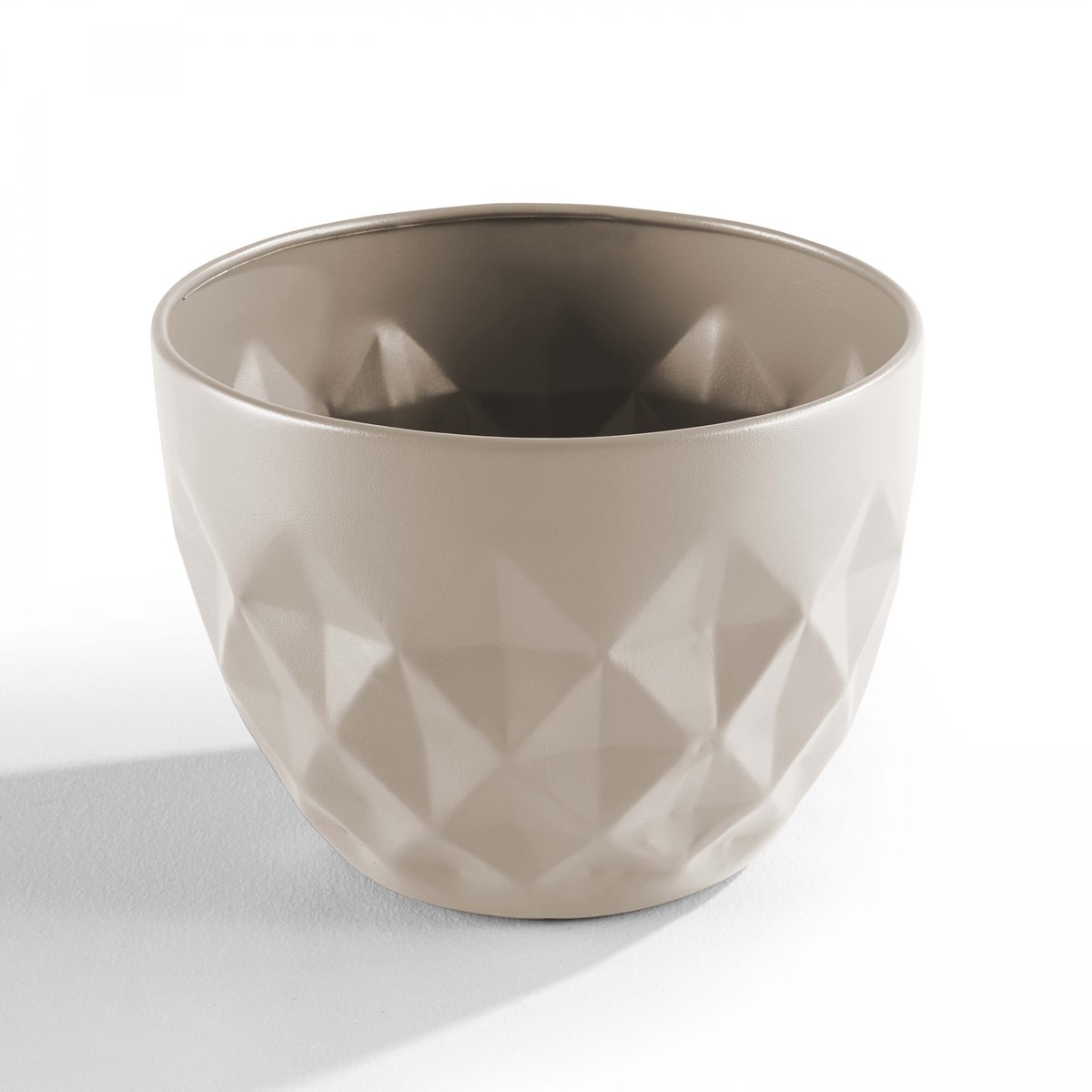Lot de 2 supports cache pot sur pied, PALAVAS taupe, OVIALA