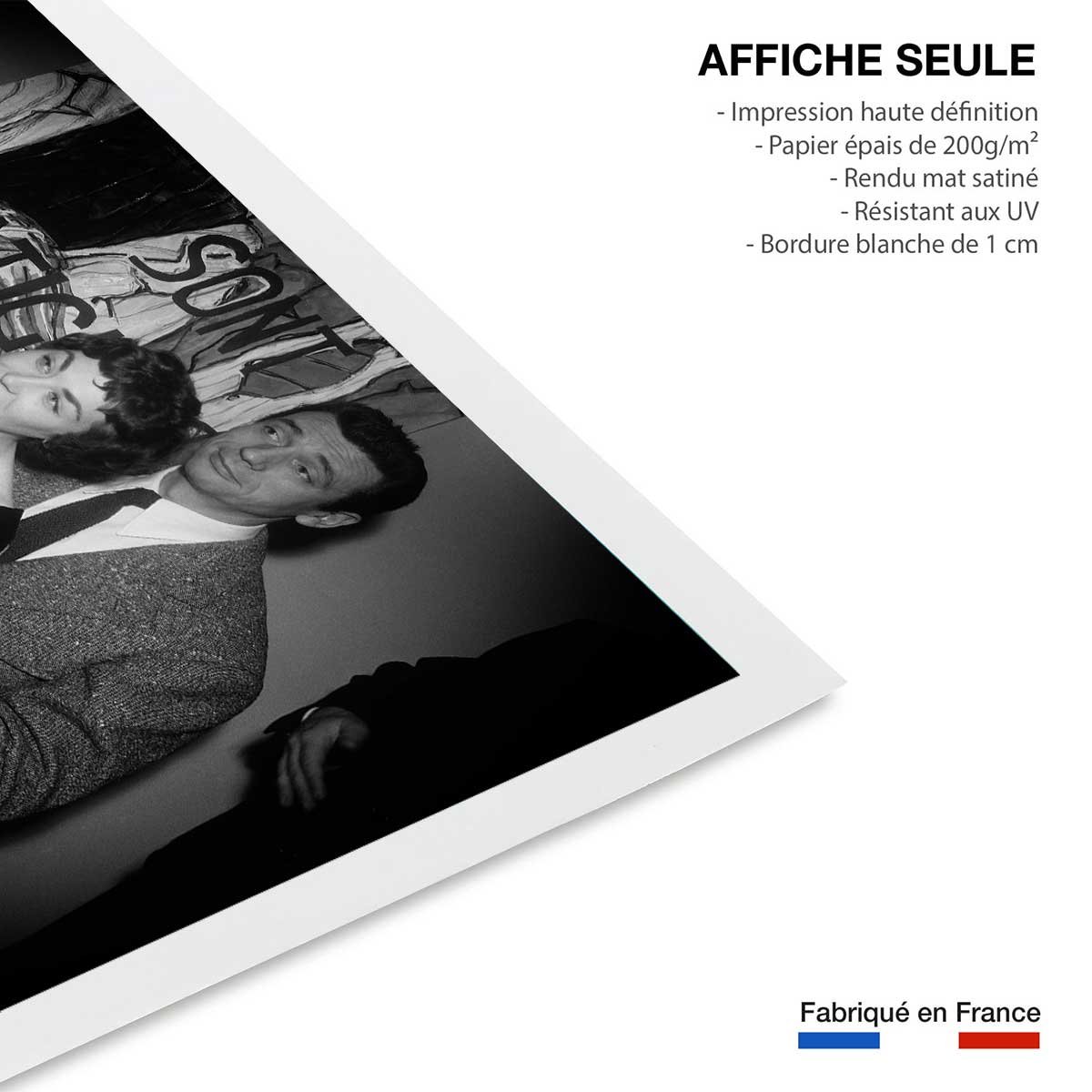 Affiche photo d'acteurs - Yves Montand et Elisabeth Manet , 1955 affiche seule, HEXOA