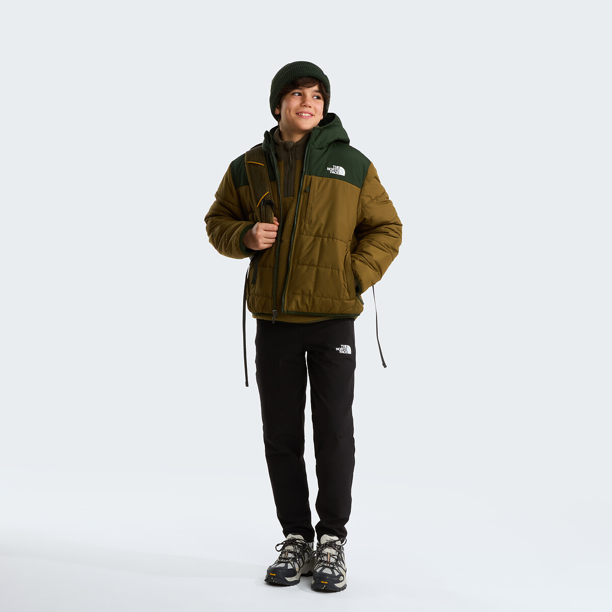 Reversible Coat with A Sherpa Side and A Padded Side brown/khaki, THE NORTH FACE