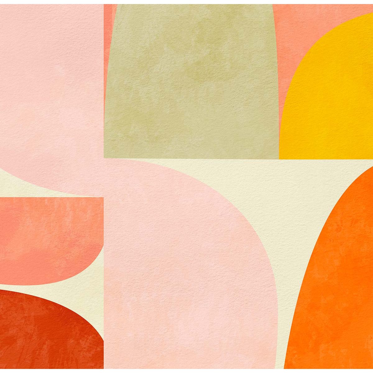 Papier peint formes couleurs oranges intissé, HEXOA