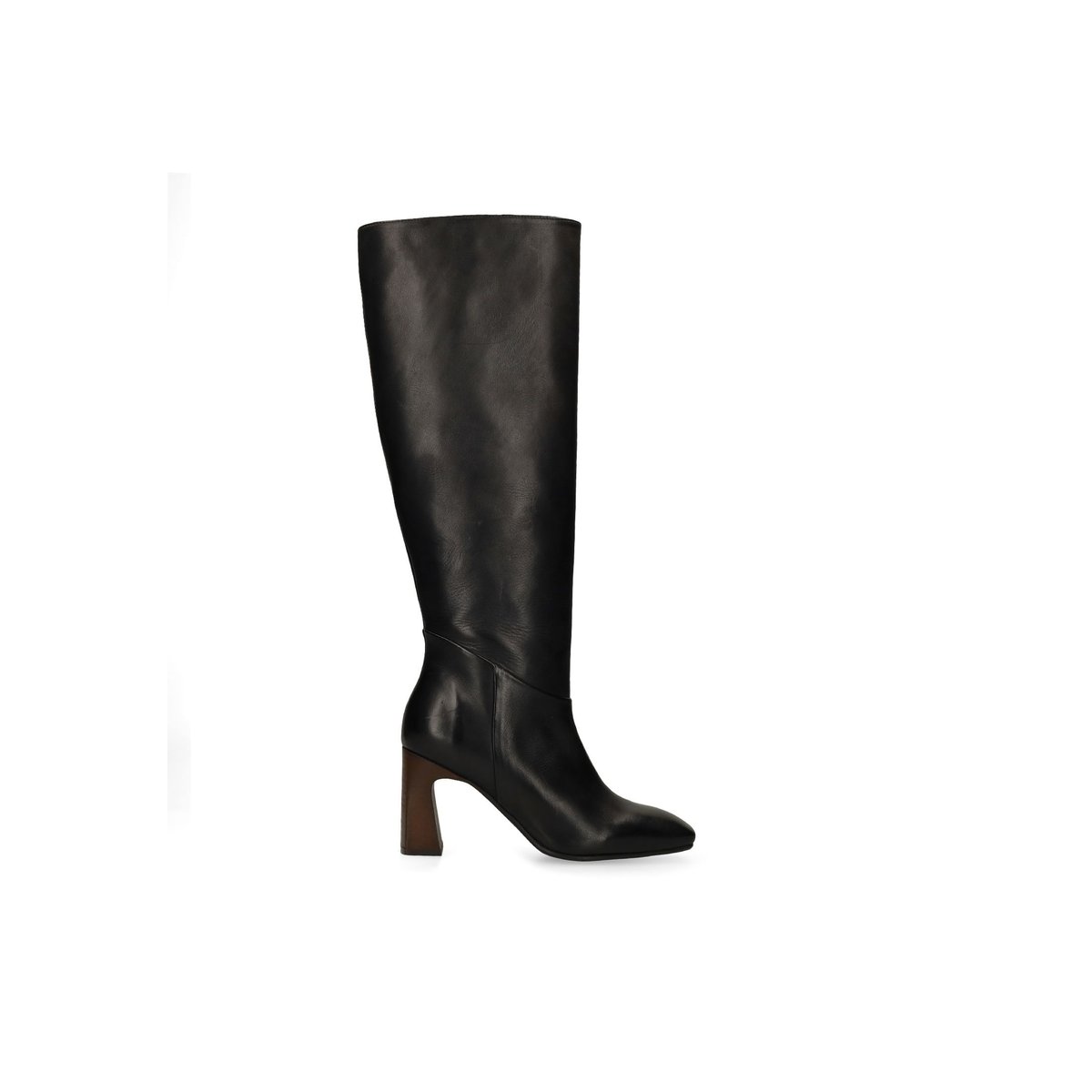 Bottes hautes en cuir noir, SACHA