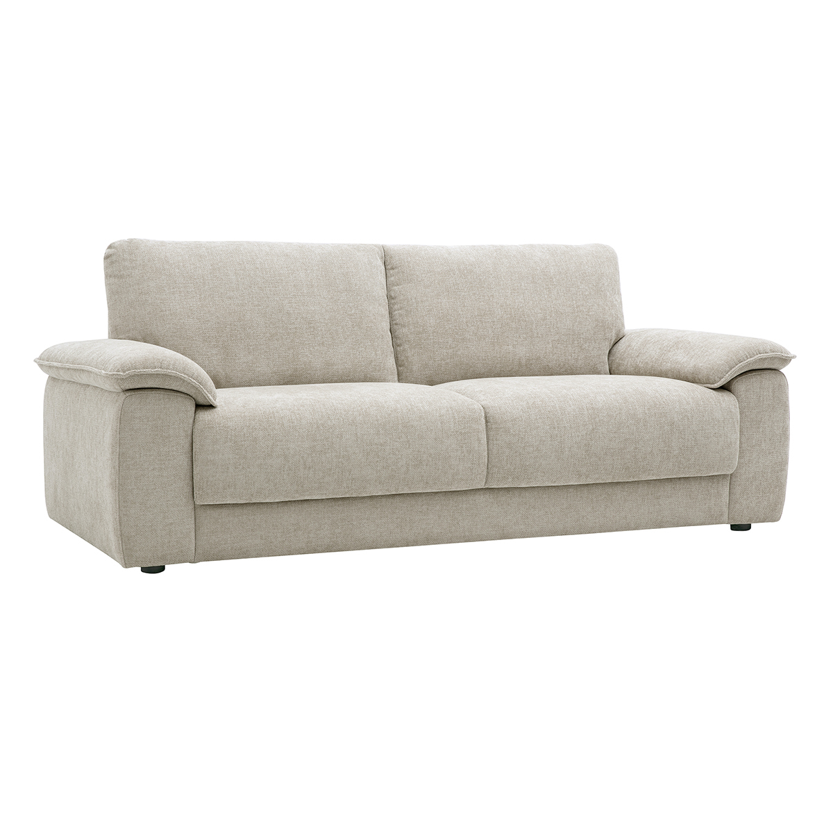 Canapé 3 places en tissu effet velours texturé beige LIVIO beige, MILIBOO