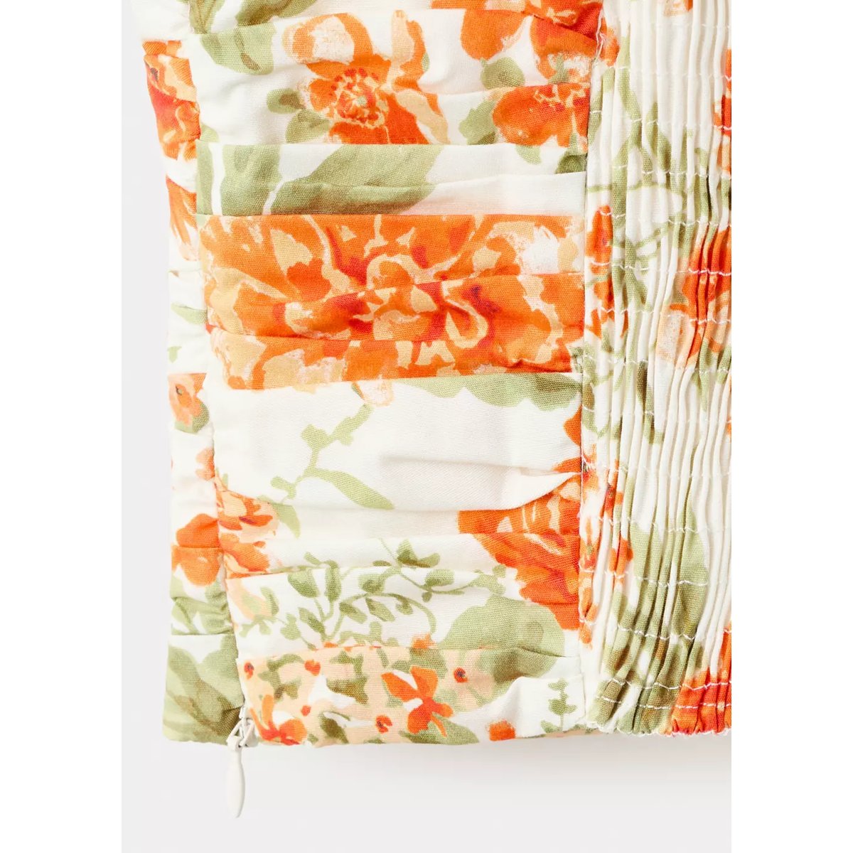 Top drapé à fleurs orange, MANGO