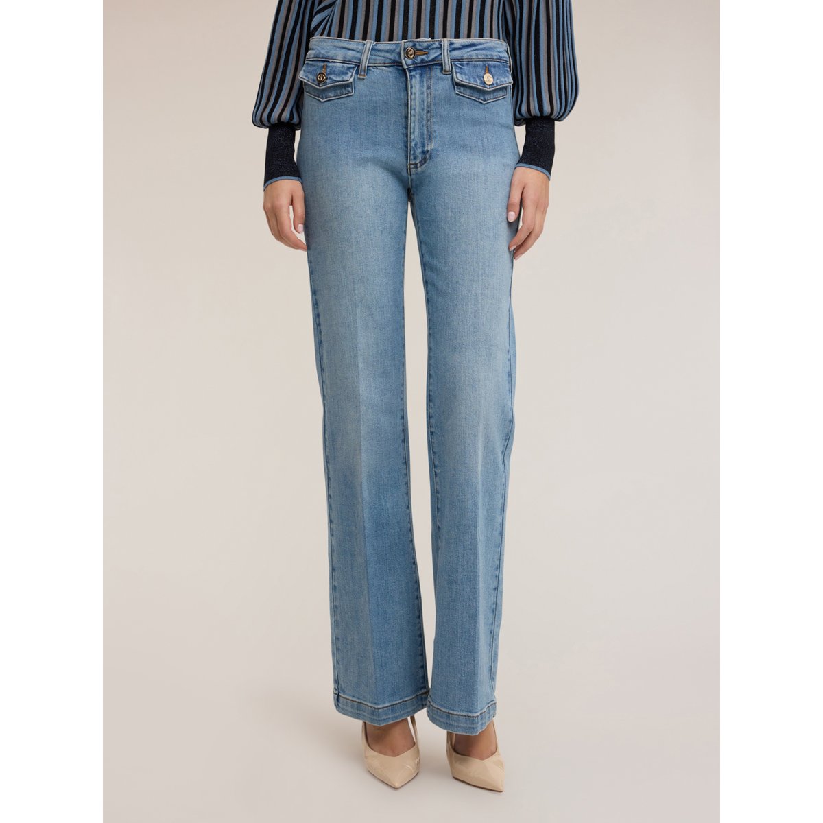 Jean évasé bleu clair light - blue, MOTIVI