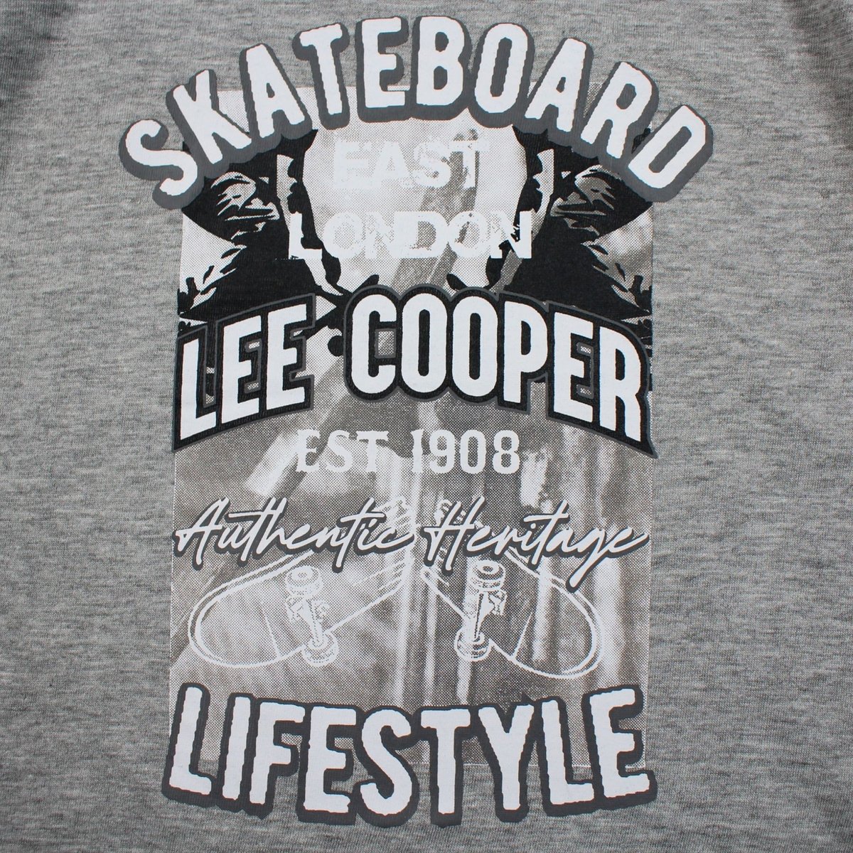 T-shirt manches courtes imprimé skateboard, col rond SKATE PARK gris, LEE COOPER