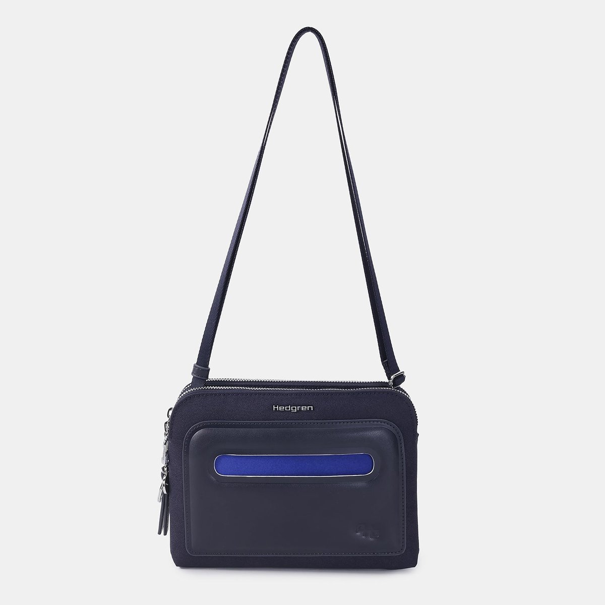 Sac bandoulière fin double compartiment sécurisé peacoat blue, HEDGREN