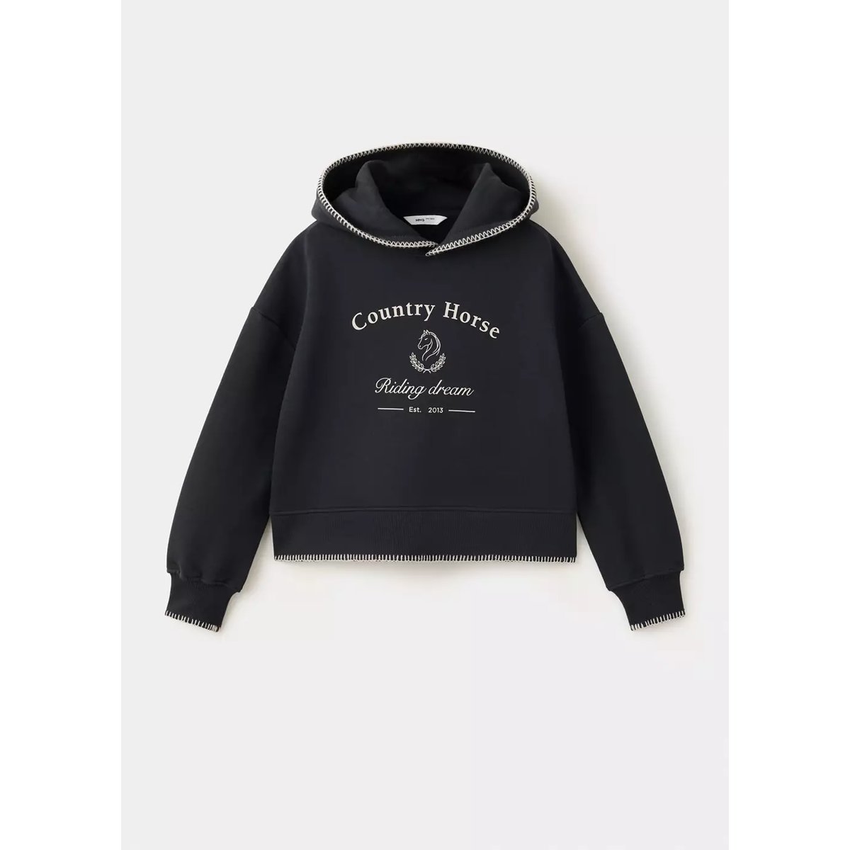 Sweater à capuche coton gris anthracite, MANGO KIDS