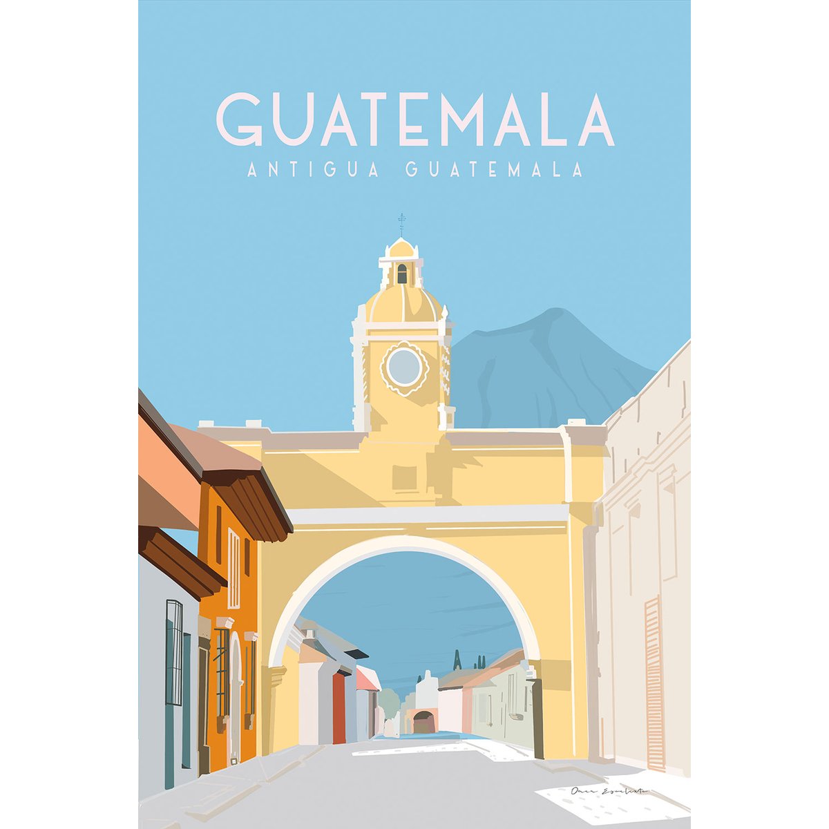 Tableau de voyage Antigua Guatemala tableau alu dibond, HEXOA