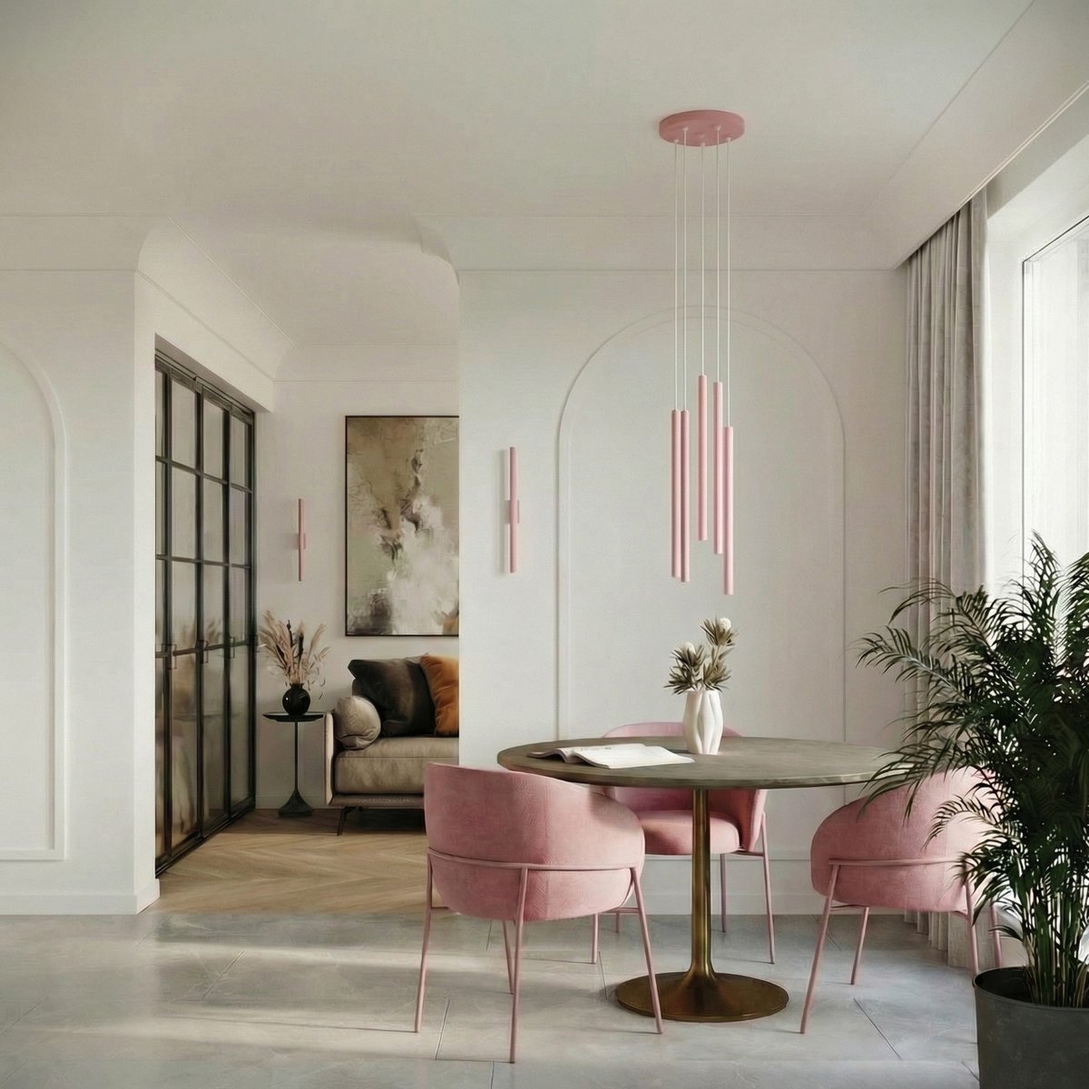 Applique murale Rose G9 2 PASTELO rose, EDEN