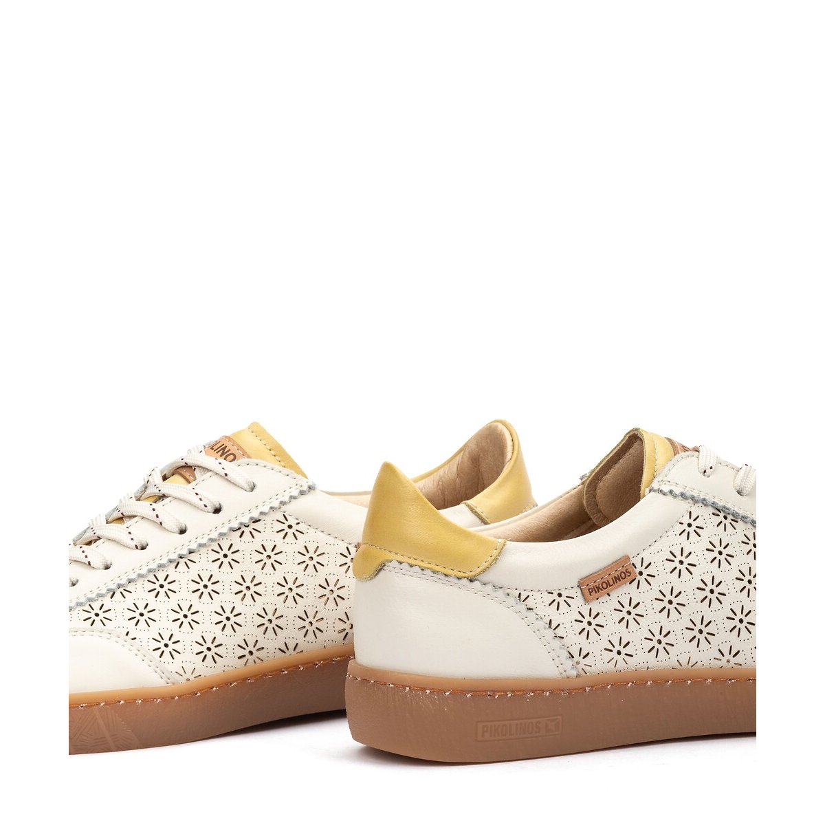 Sneakers aus durchbrochenem Leder Lanzarote weiss, PIKOLINOS