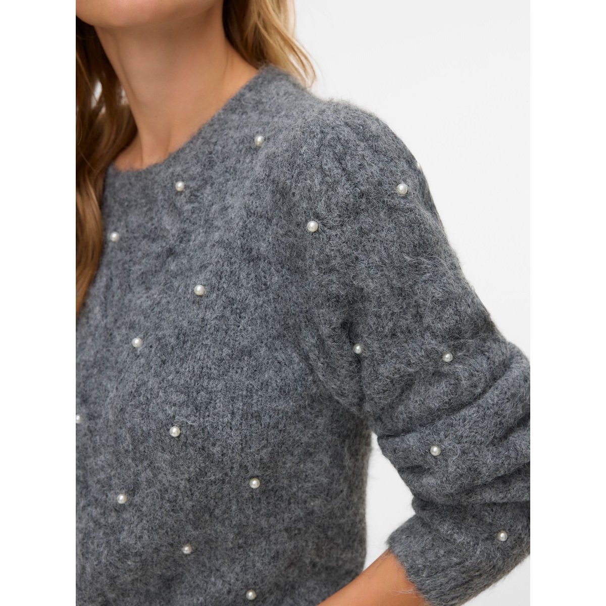Pull En Maille medium grey melange, VERO MODA