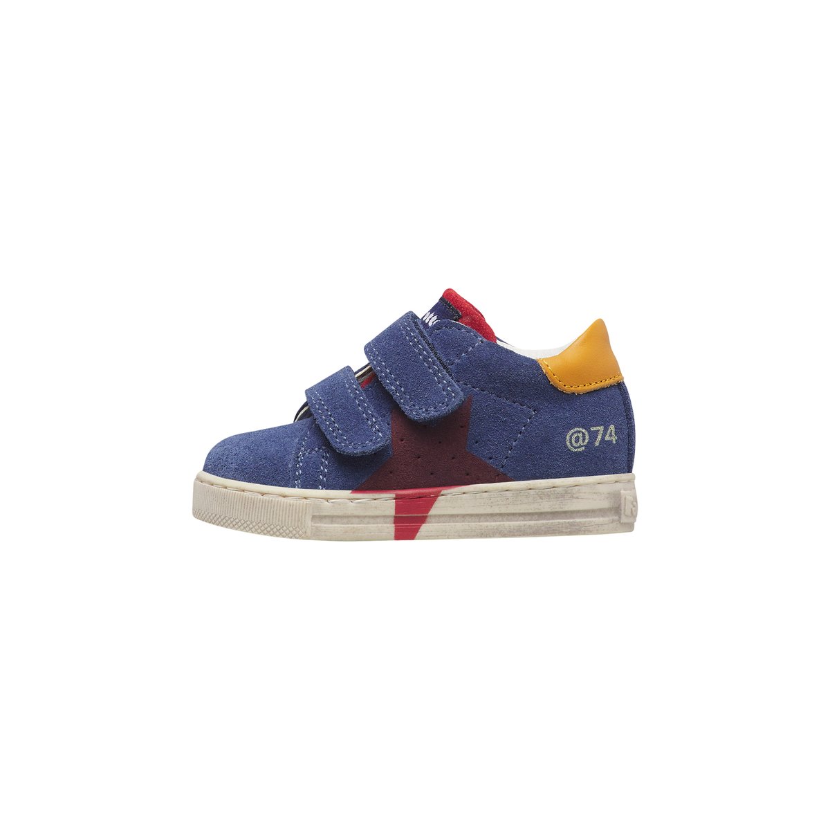 Baskets en cuir et suède SALAZAR 3 VL bleu-rouge, FALCOTTO