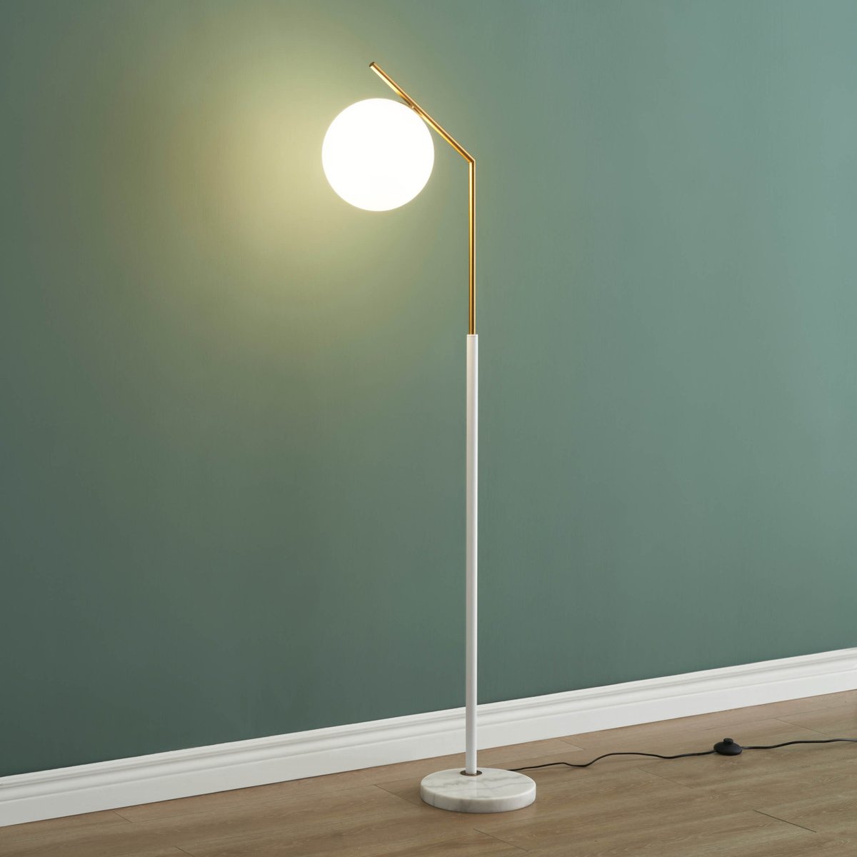 Lampe Design Épuré – MOLIA blanc et doré, KOSILUM