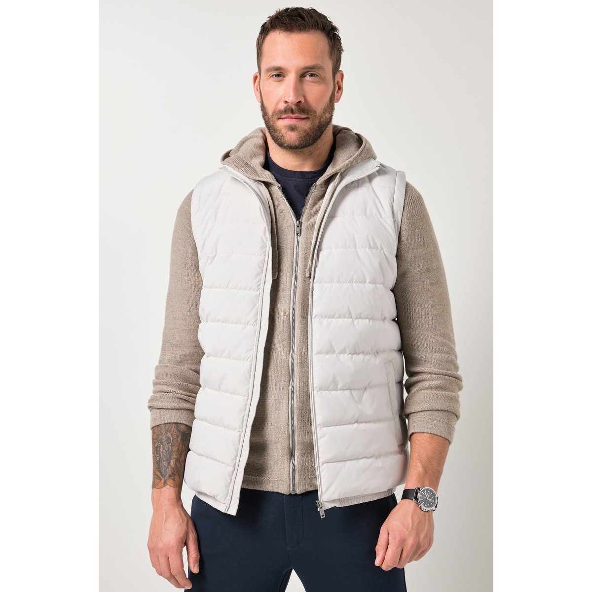 Gilet matelassé gris beige, JP1880