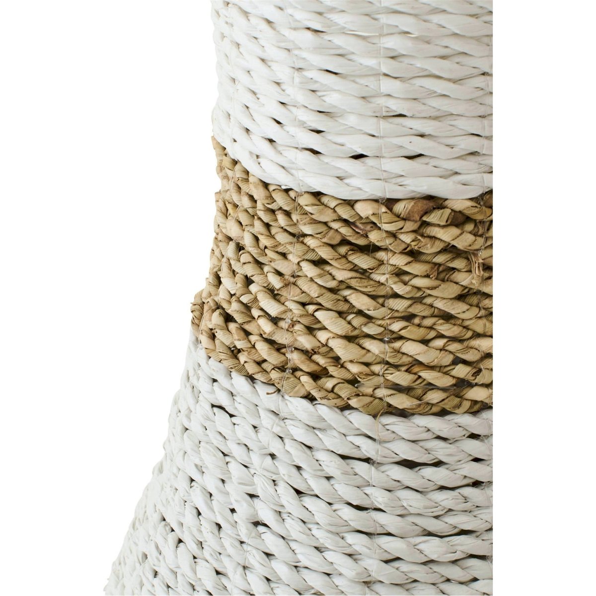 Vase en raphia tressé fait main blanc et naturel, RECOLLECTION