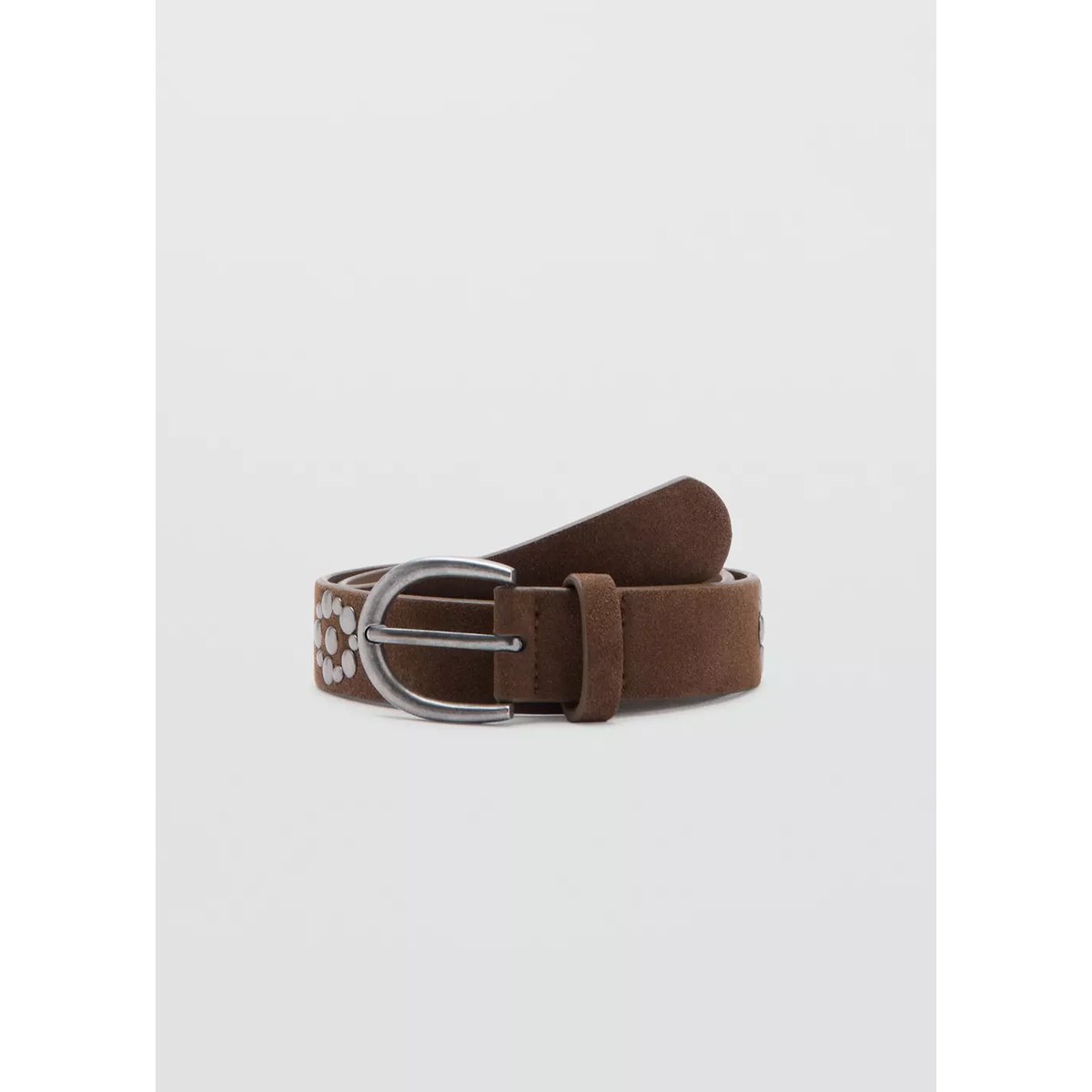 Ceinture en cuir à clous marron, MANGO KIDS