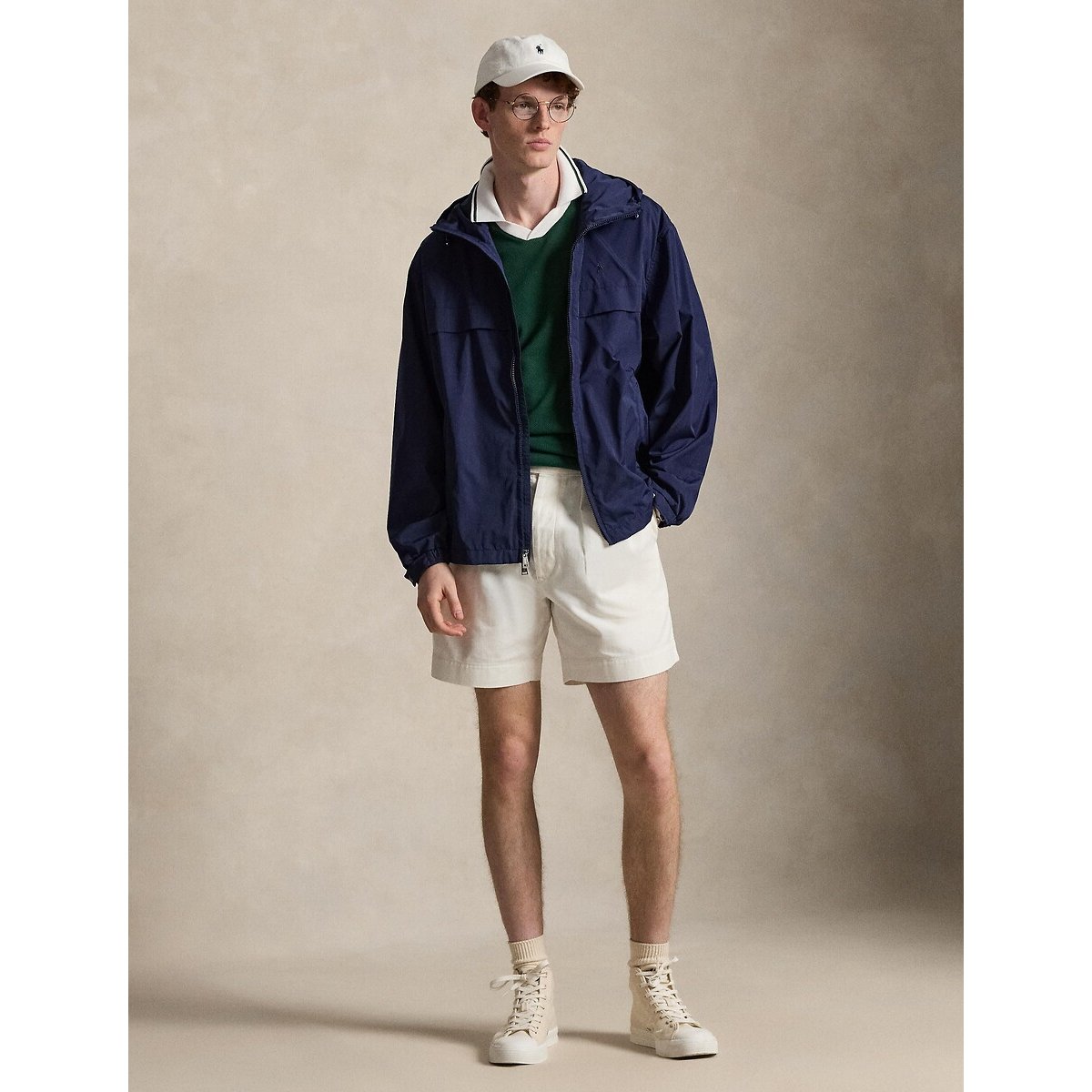 Blouson à capuche bleu marine, POLO RALPH LAUREN